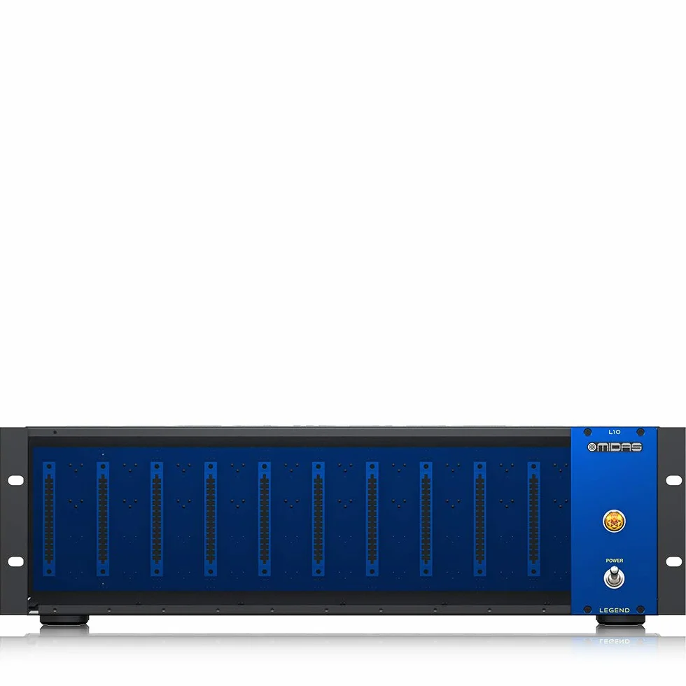 Chasis de montaje en rack Midas LEGEND L10 serie 500 para 10 módulos con enrutamiento de audio avanzado