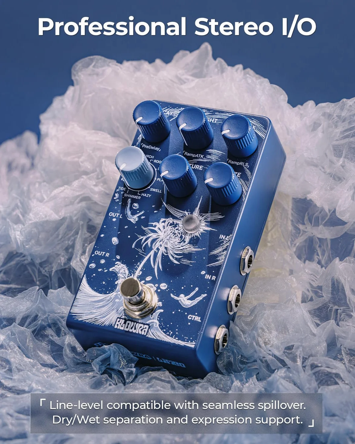 Pedal de Reverb Estéreo Limbo con Shimmer, Tide & Freeze - 9 Efectos Ambientales para Guitarra Eléctrica, Bajo y Sintetizador - Analog Dry-Through - Ideal para Worship, Shoegaze & Live