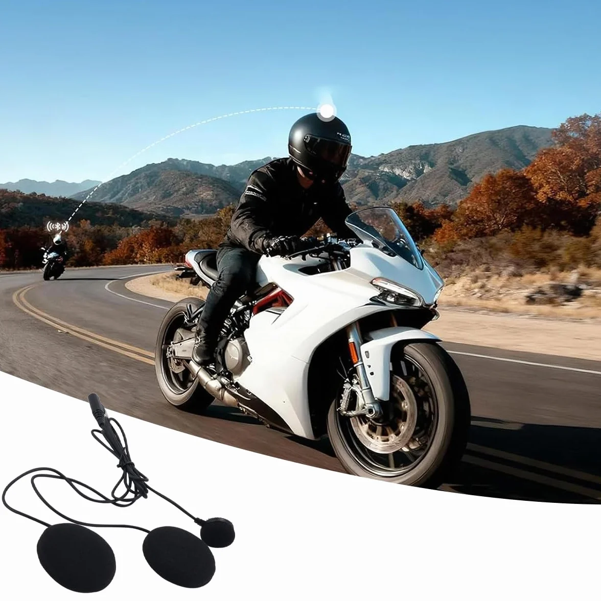 Cable de auriculares tipo C para intercomunicador de motocicleta Ticha
