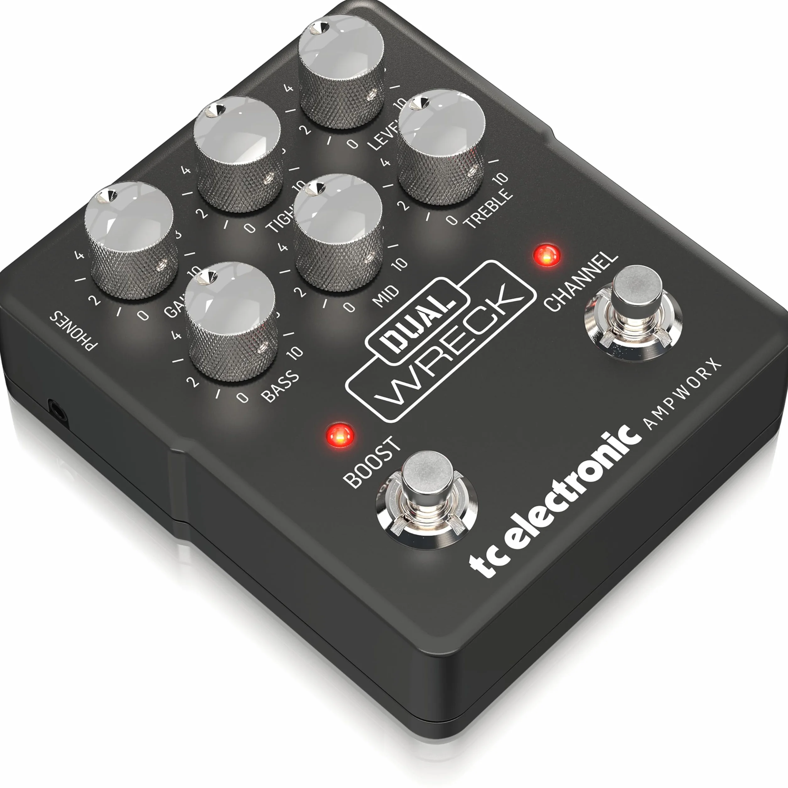 TC Electronic Dual Wreck PREAMP Pedal de Guitarra | Preamp de Guitarra de Doble Canal con Controles de Canal Independientes, Refuerzo Pre/Post y Salidas Dedicadas para DI y Auriculares