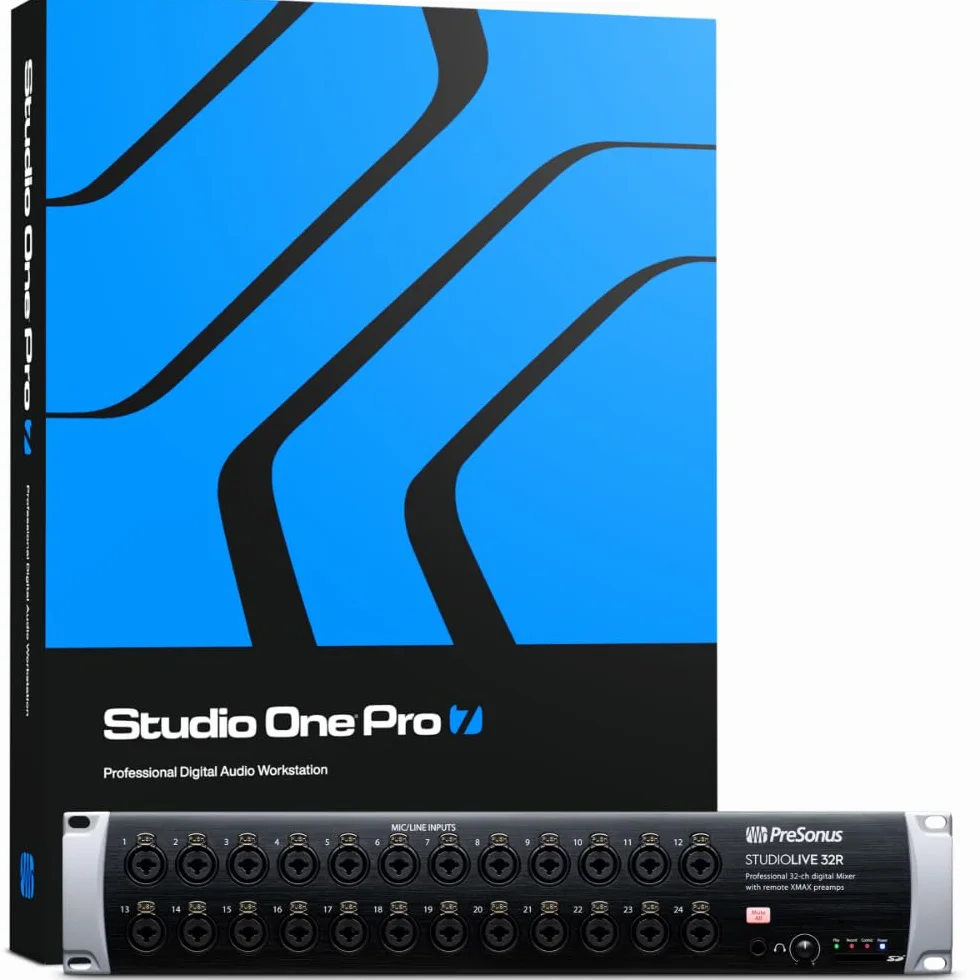 PreSonus StudioLive 32R, 34 entradas, Mezclador de rack de 32 canales, caja de escenario e interfaz de audio
