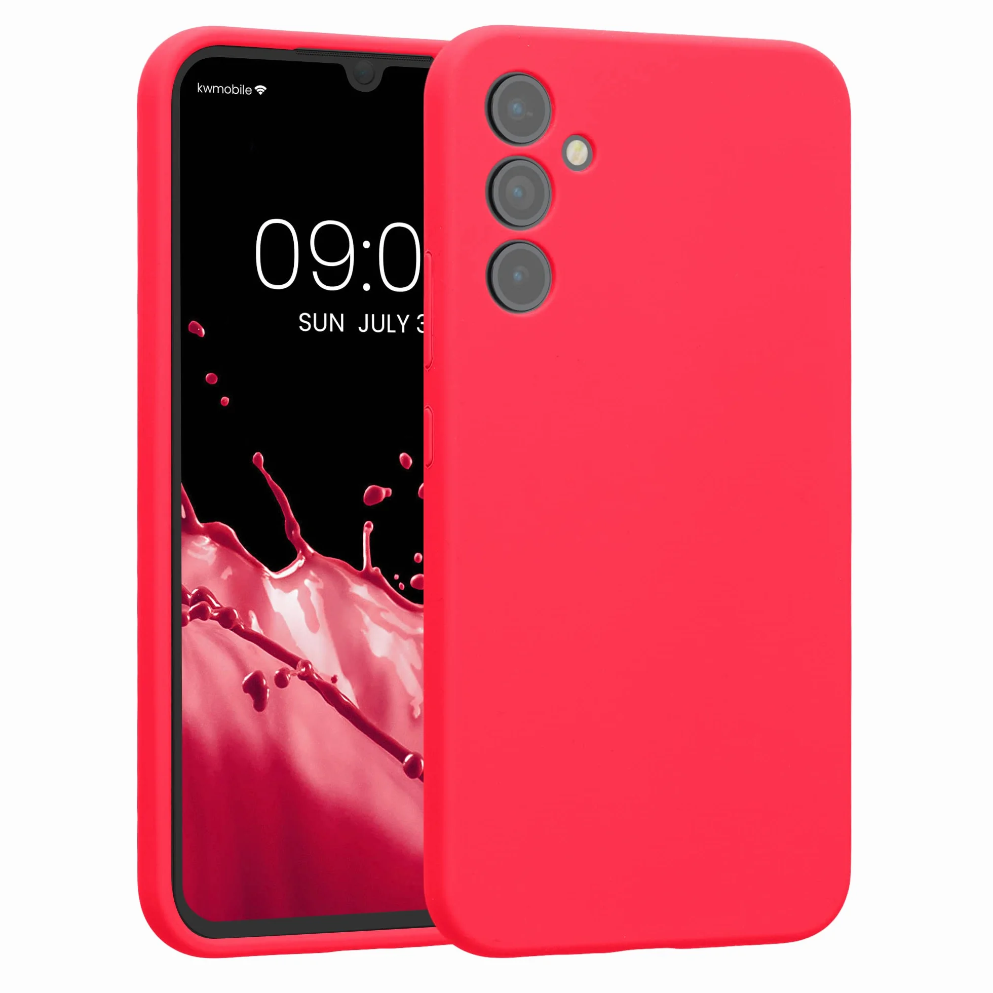 kwmobile Carcasa Compatible con Samsung Galaxy A34 5G Funda TPU Silicona Protector antigolpes Rosa neón
