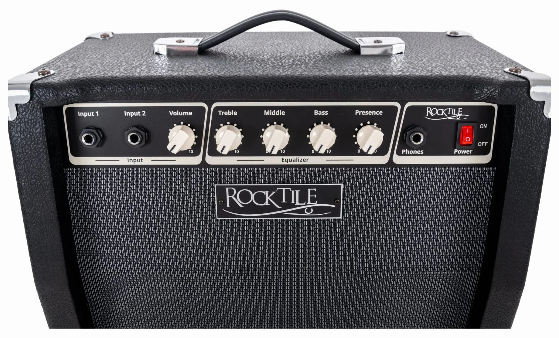 Rocktile BA-30 Jaco Basscombo 30W - Amplificador Combo para Bajos Activos y pasivos - Altavoz 10" - Ecualizador 3 Bandas con Presence - Potencia 30W RMS - Color Negro.