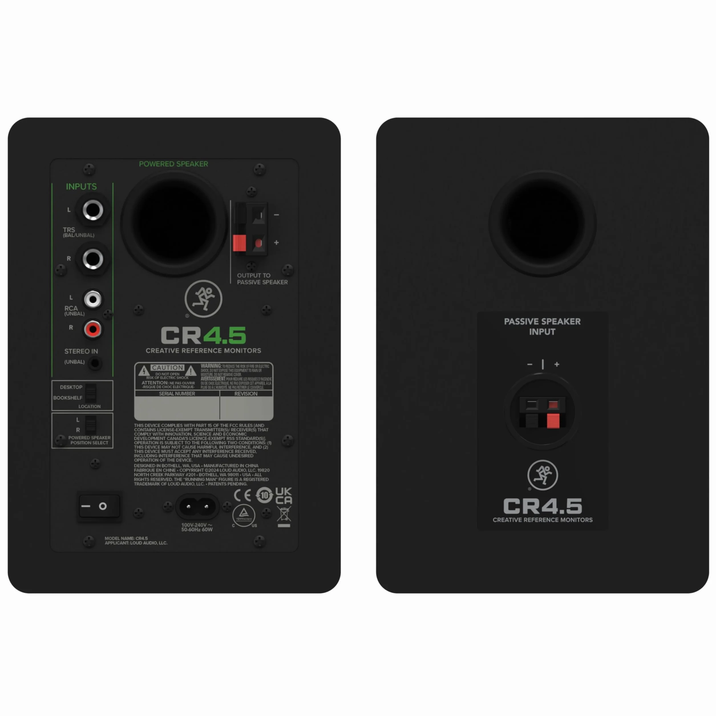 Monitores de estudio activos de 4.5" Mackie CR4.5 con control de tono