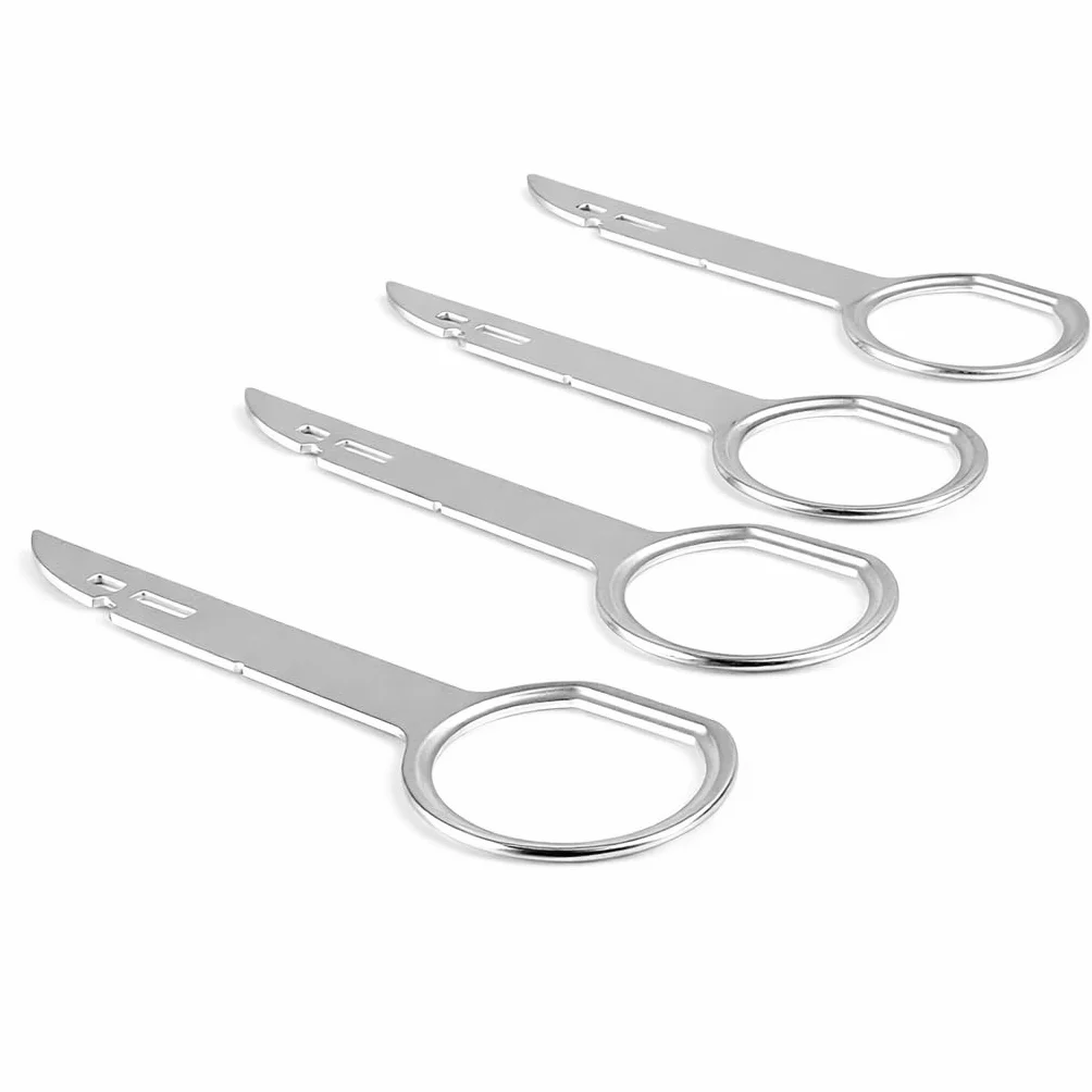 Herramienta de extracción de Radio de Coche DIN liberación Teclas Clave para Coche/Auto/Automóvil/Car/Cars Disco Unidad Principal Reproductor de CD estéreo Clavijas Universal (4 Piezas)