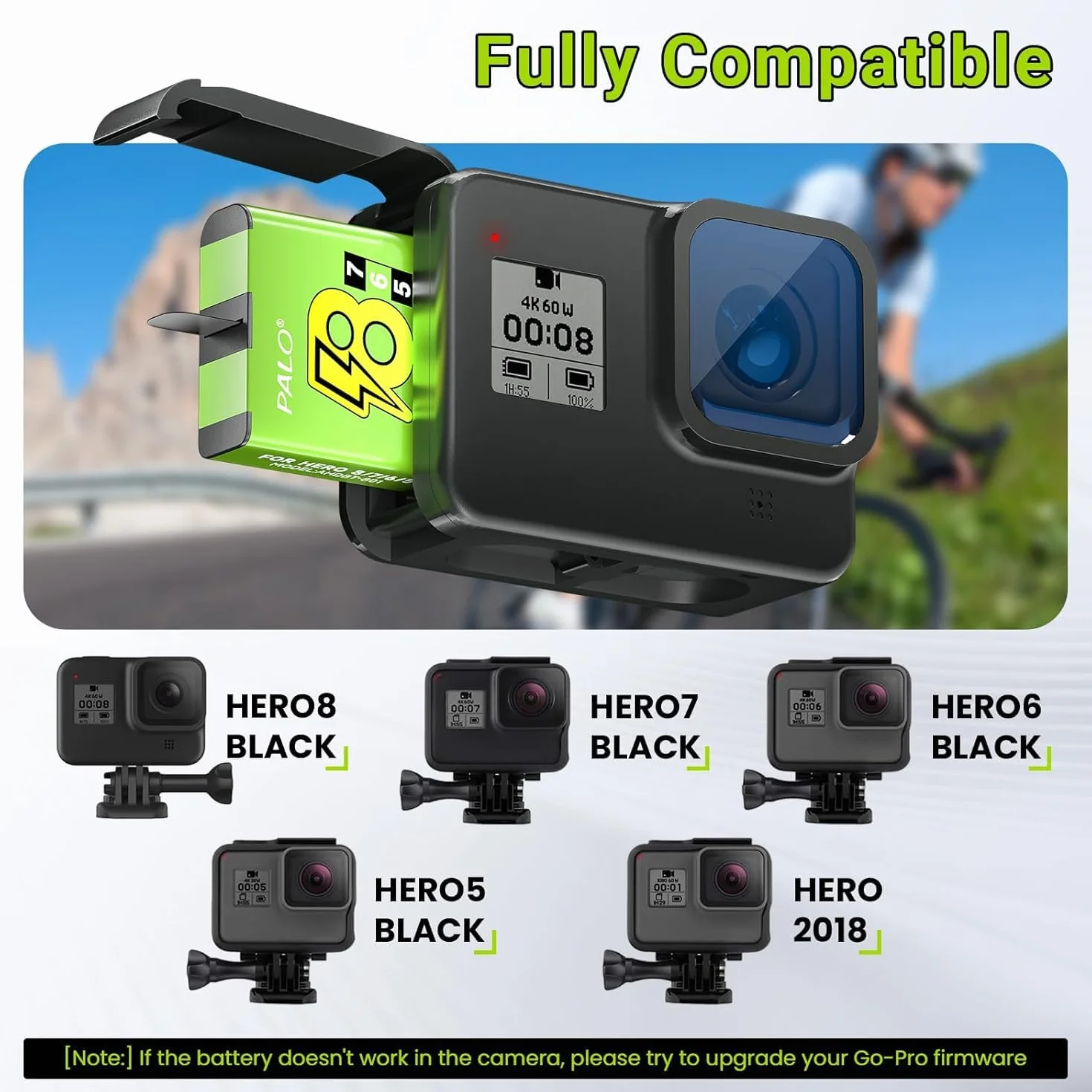 3 baterías Hero 8/7/6/5 con Cargador para Go-Pro Hero 12/11/10/9/8/7/9/5, Cargador de batería de 3 Canales con Accesorios de batería, Carga rápida, Adecuado para Baja Temperatura