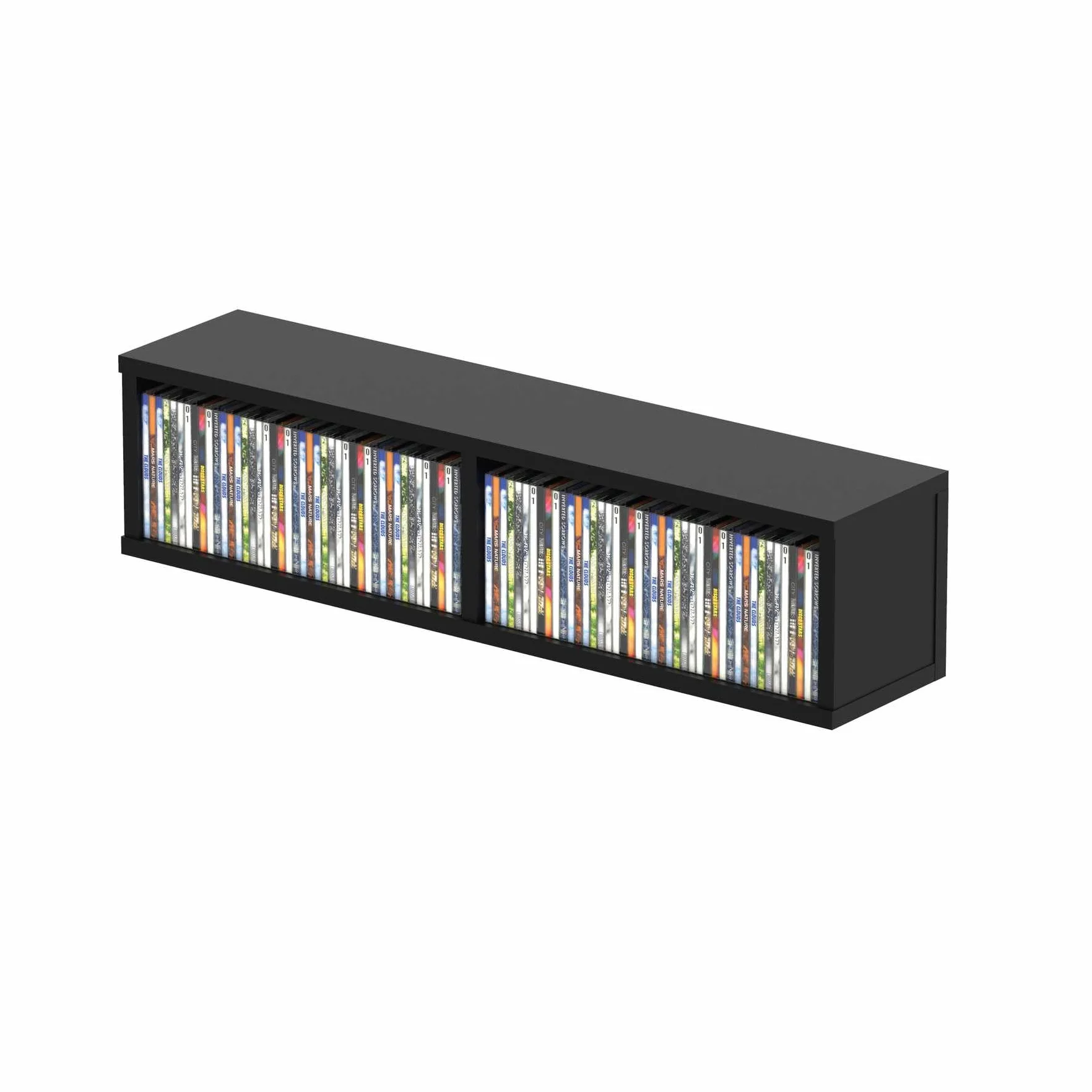 Glorious CD Box black 90 - tiene capacidad para hasta 90 discos compactos, fácil de apilar con otras cajas de CD, negro