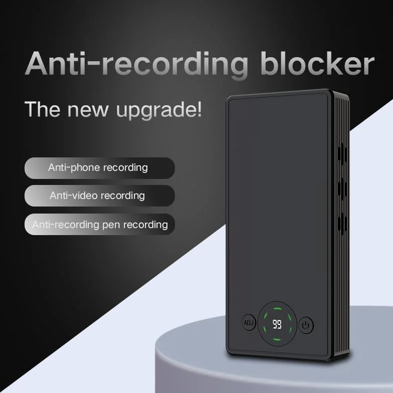 Inhibidor de grabaciones con Control Remoto para Proteger reuniones de Negocios y entrevistas de grabaciones no autorizadas.