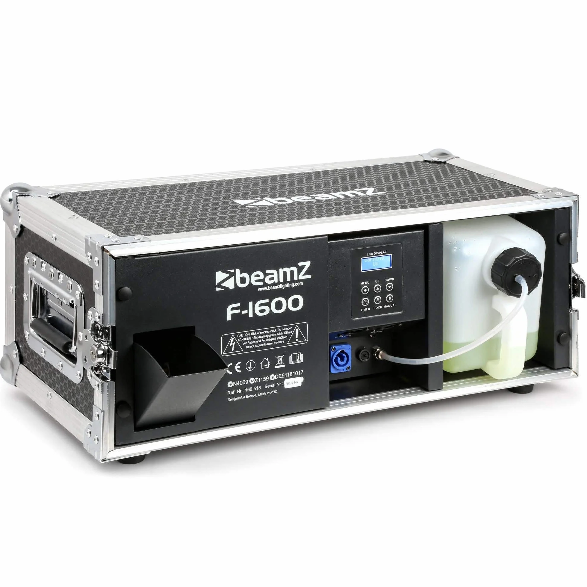 BeamZ F1600 DMX máquina de humo fazer en flight case incl. 5 litros de líquido de humo