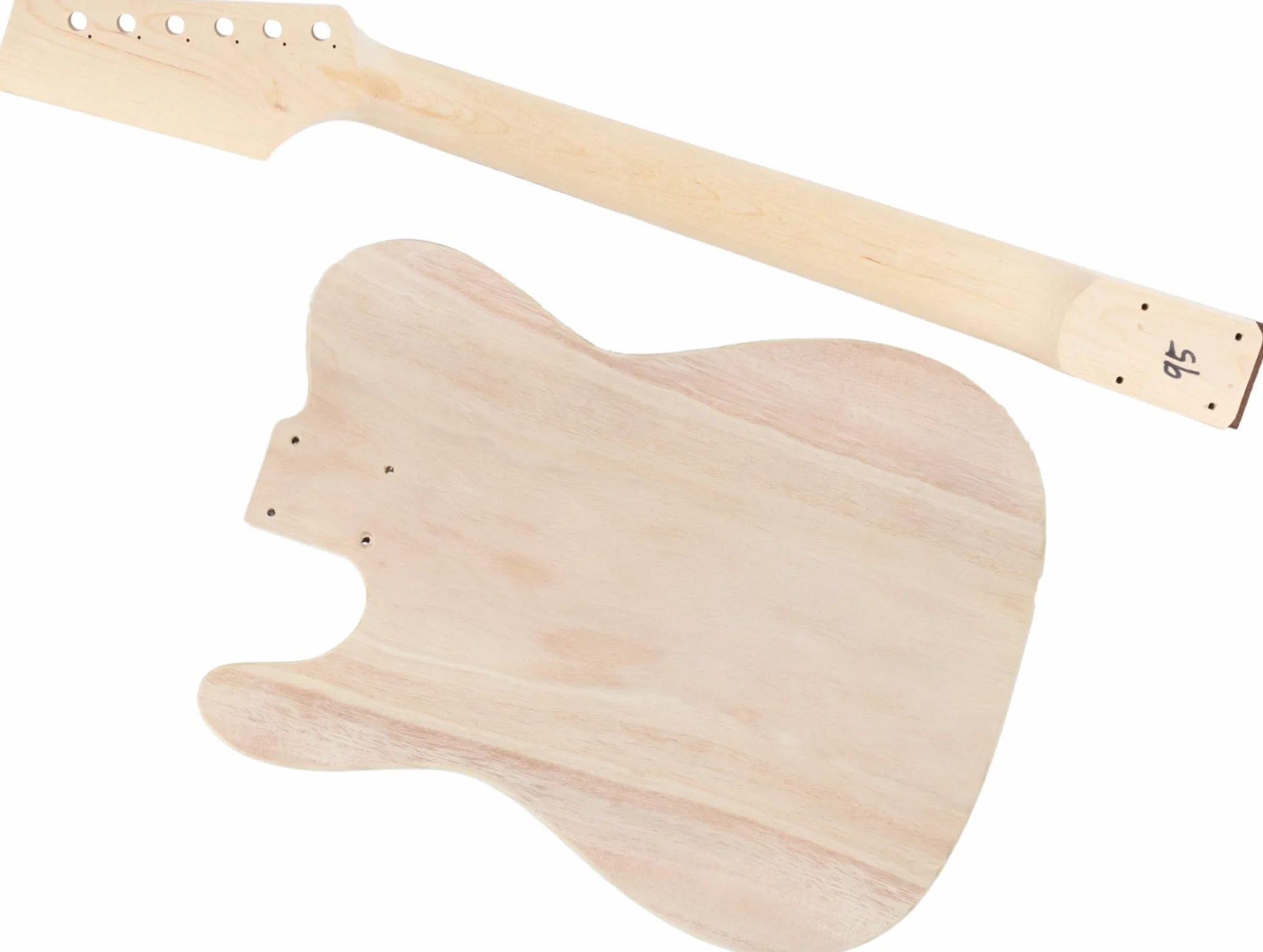 Rocktile Kit de Construcción de Guitarra Eléctrica TL-Style - Kit DIY para Montar con Cuerpo de Paulownia, Mástil de Arce, Diapasón de Palisandro, 2 Single-Coil, Incl. hardware - Natural