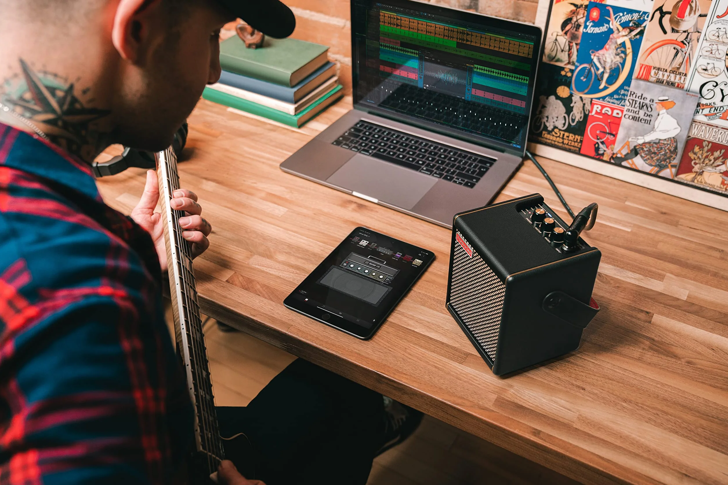 Positive Grid │ Amplificador de Guitarra Spark Mini │ Mini Amplificador portátil de 10W para Guitarra eléctrica, bajo y Guitarra acústica (Negro)