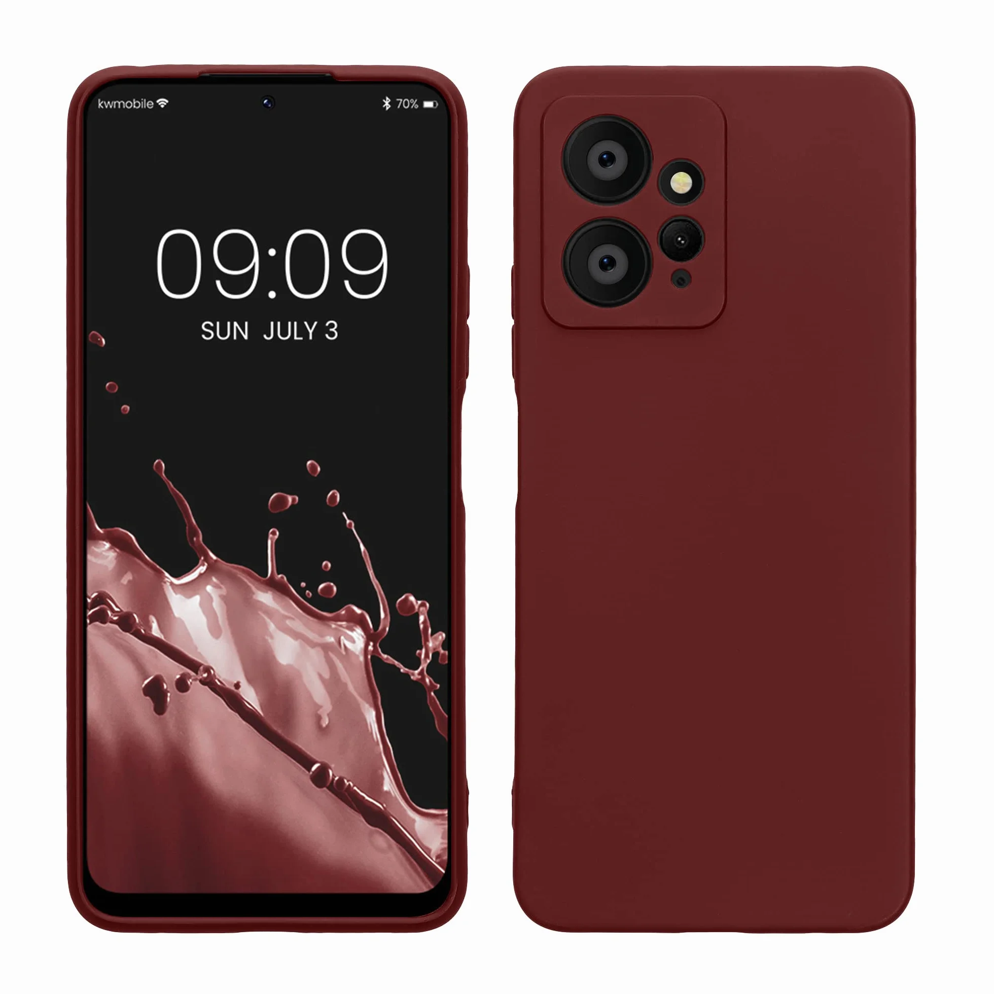 kwmobile Carcasa Compatible con Xiaomi Redmi Note 12 (4G) Funda - con Bordes elevados - Apto Carga inalámbrica - Violeta Burdeos Mate