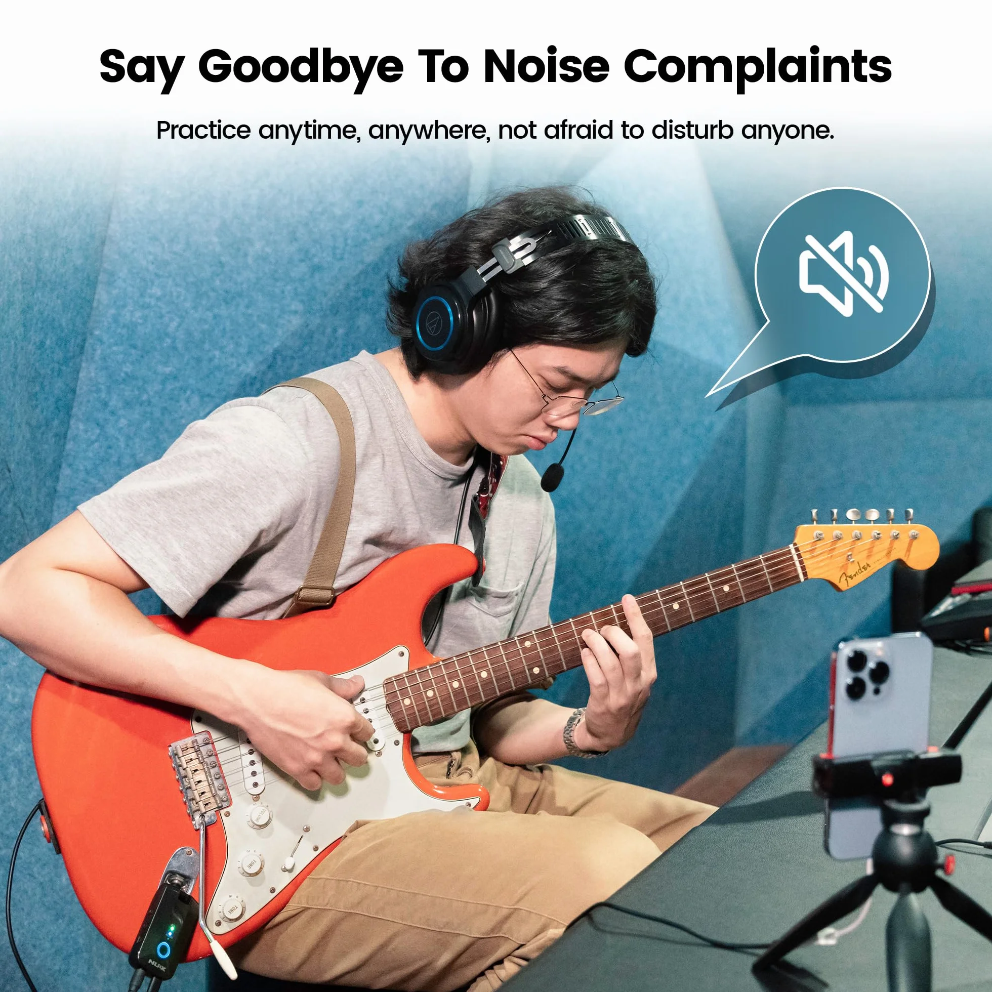 NUX MP-3 Mighty Plug Pro Amplificador de auriculares para guitarra con efectos y modelos IR/amplificador