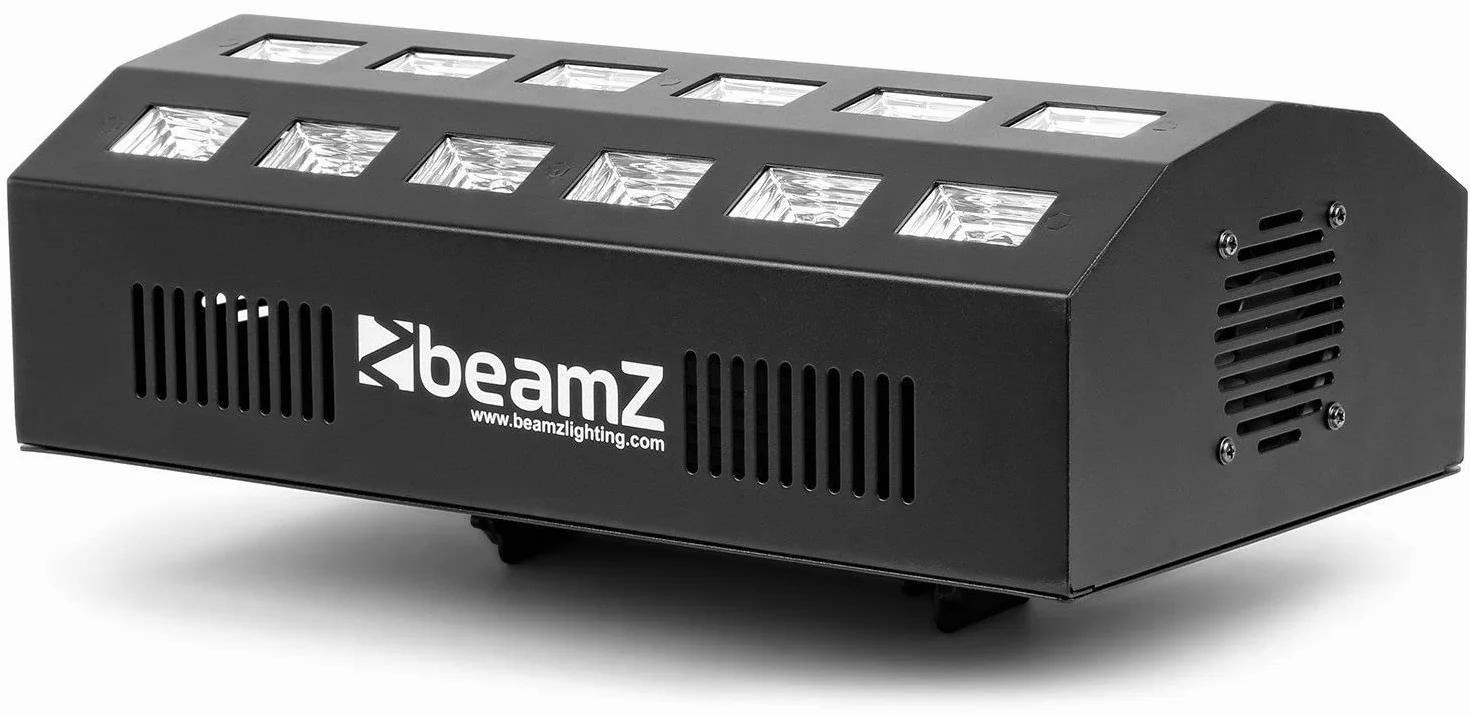 BeamZ BUV463 Lámpara Blacklight, Blacklight Party, 24 x 3 W LED UV con 4 Secciones y Estrobo, DMX UV Spotlight, Blacklight LED, Luz UV, Lámpara Blacklight, Blacklight Disco Neon Party