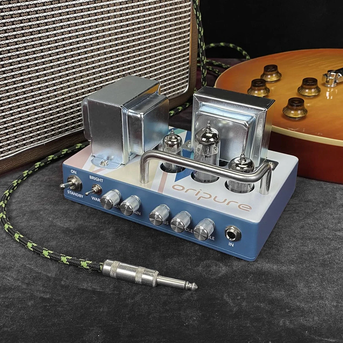 OriPure OAH-05 Cabezal Amplificador de Guitarra de Todos los Tubos de 5 W, Cabezal Amplificador de Guitarra Hecho a Mano, con Enchufe UE