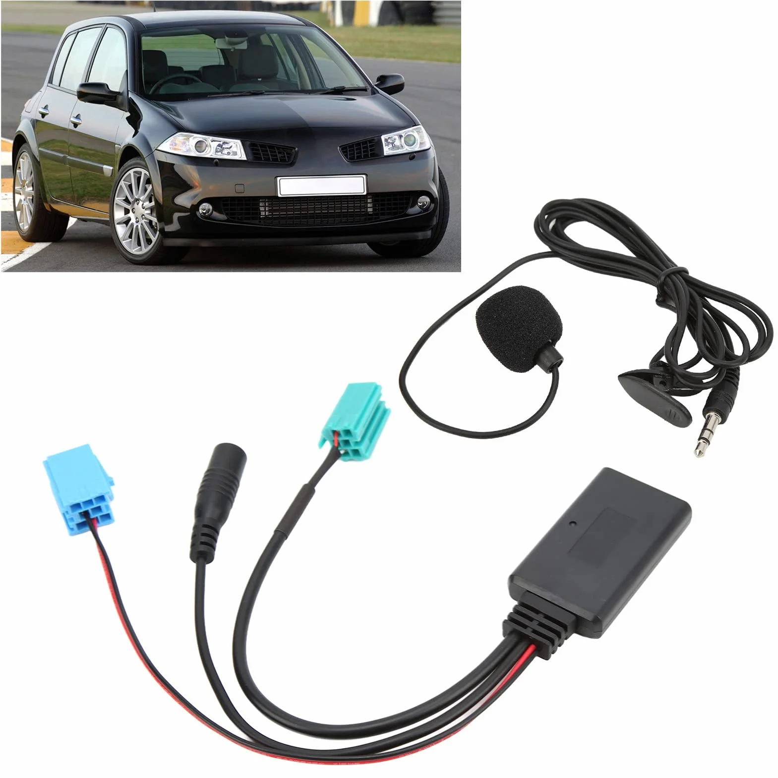 Longzhuo Bluetooth AUX IN Cable Adaptador de Entrada Auxiliar Reemplazo de micrófono Manos Libres para Radio Megane 2 Updatelist