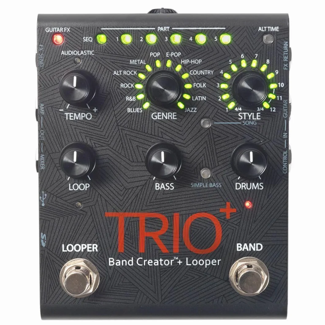 DigiTech Pedal de guitarra TRIO Plus Band Creator con lanzadera