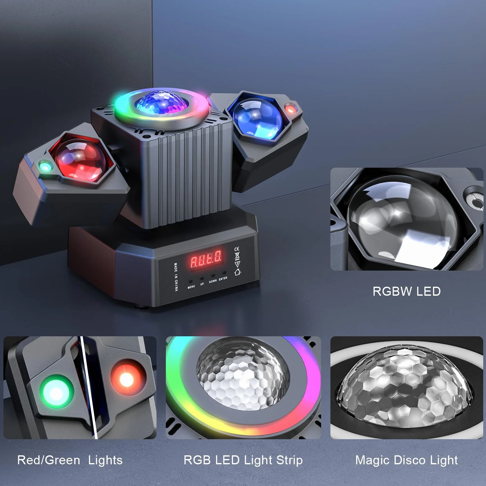65W Cabeza Móvil Led Moving Head con Control Remoto,RGBW Proyector De Luz LED 4 En 1 De Doble Brazo,Luces de Fiesta Iluminación de Escenario para Fiesta Disco Party DJ Club Bar Boda