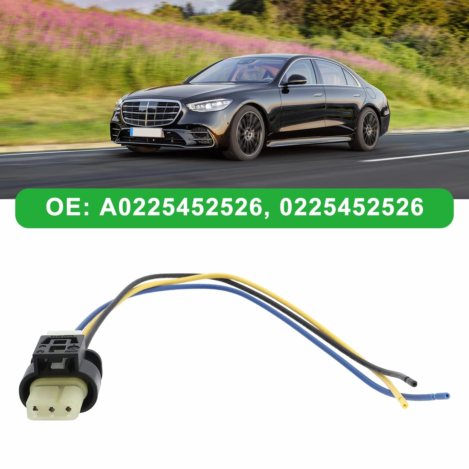 ECSiNG Arnés de Enchufe Delantero de 3 Pines para Sensor de Aparcamiento A0225452526 Compatible con Mercedes Clase CES W177 W206 W213 W222
