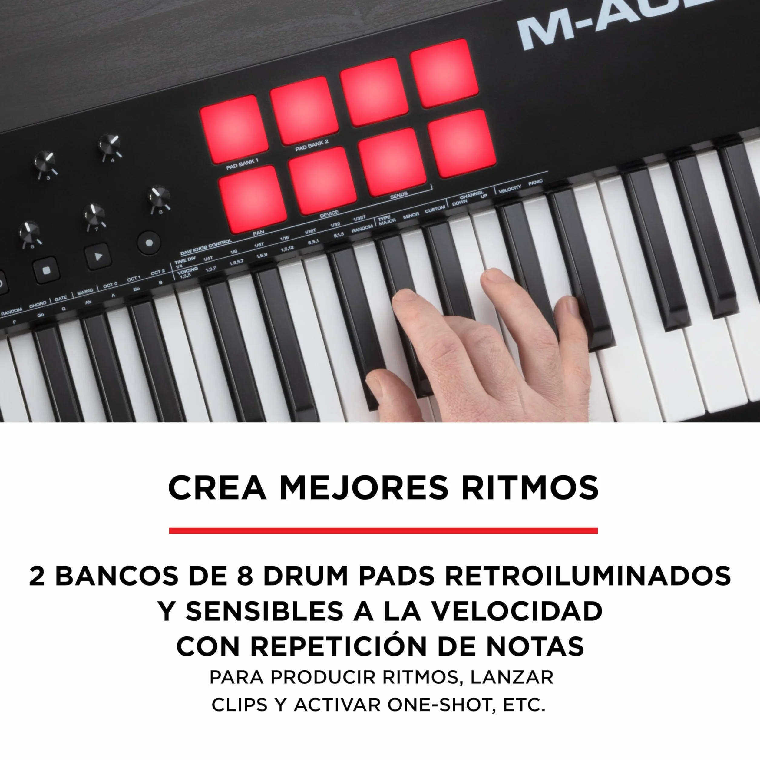 M-AUDIO Oxygen 61 (MKV) teclado controlador MIDI USB con 61 teclas, beat pads, Smart Chord, modos de escala, arpegiador y pack de sonidos de Native Instruments (integración de NKS)