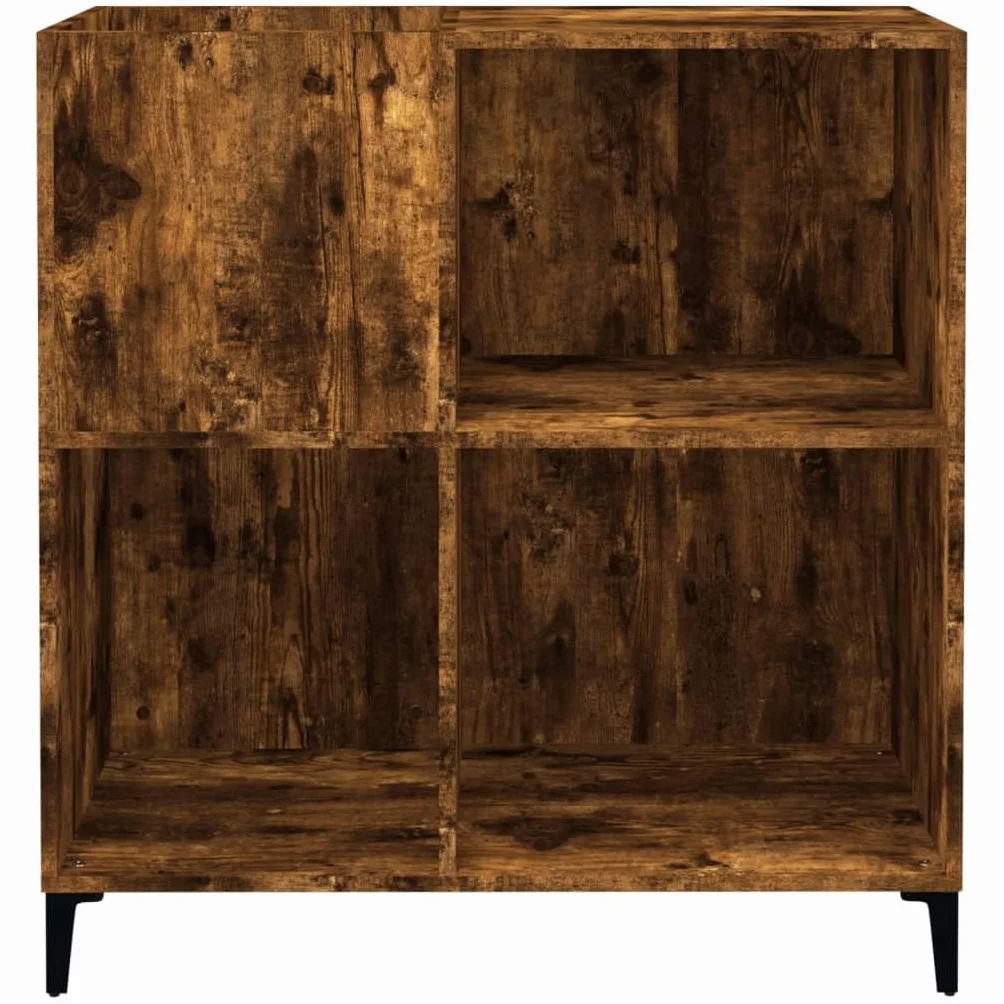 ZEYUAN Mueble Discos Madera contrachapada Roble Ahumado 84,5x38x89 cm, Estanteria CD, Mueble Tocadiscos, Mueble para Discos, Mueble para Vinilos, Mueble para Tocadiscos - 832002