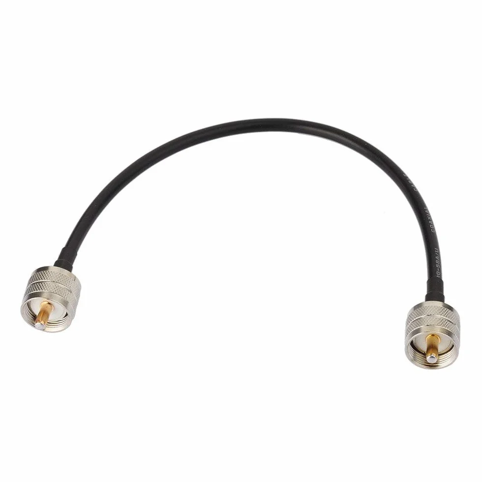 Bingfu Cable Coaxial de Extensión UHF PL259 Macho a Macho RG58 30cm para Radioaficionado