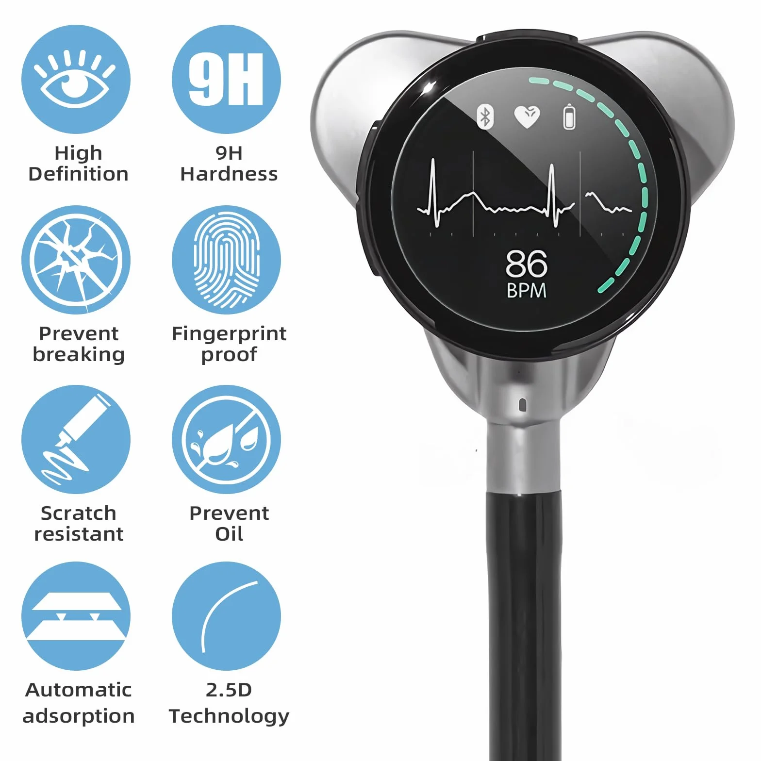 Eko Core 500 4x Vidrio Templado 9H 2.5D Protector Pantalla 40 mm