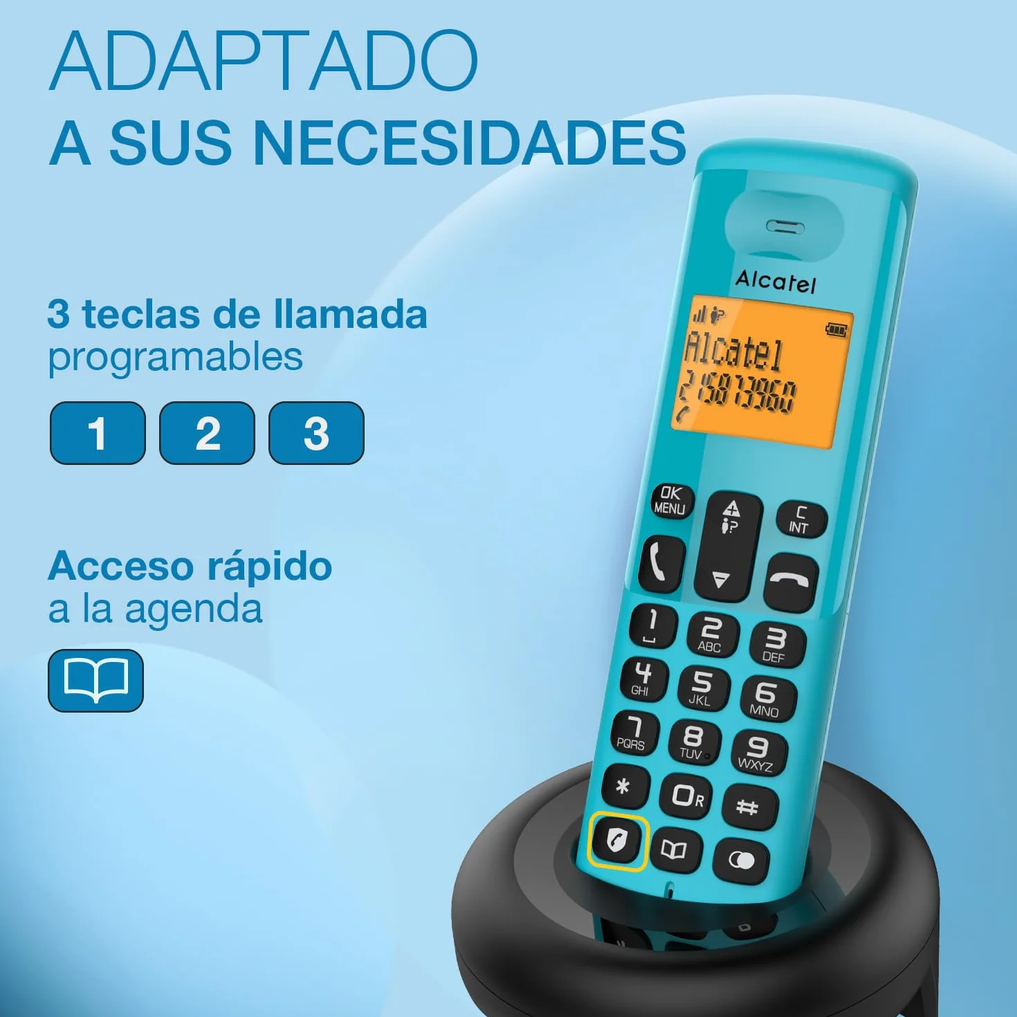 ALCATEL E160 Teléfono inalámbrico DECT Azul