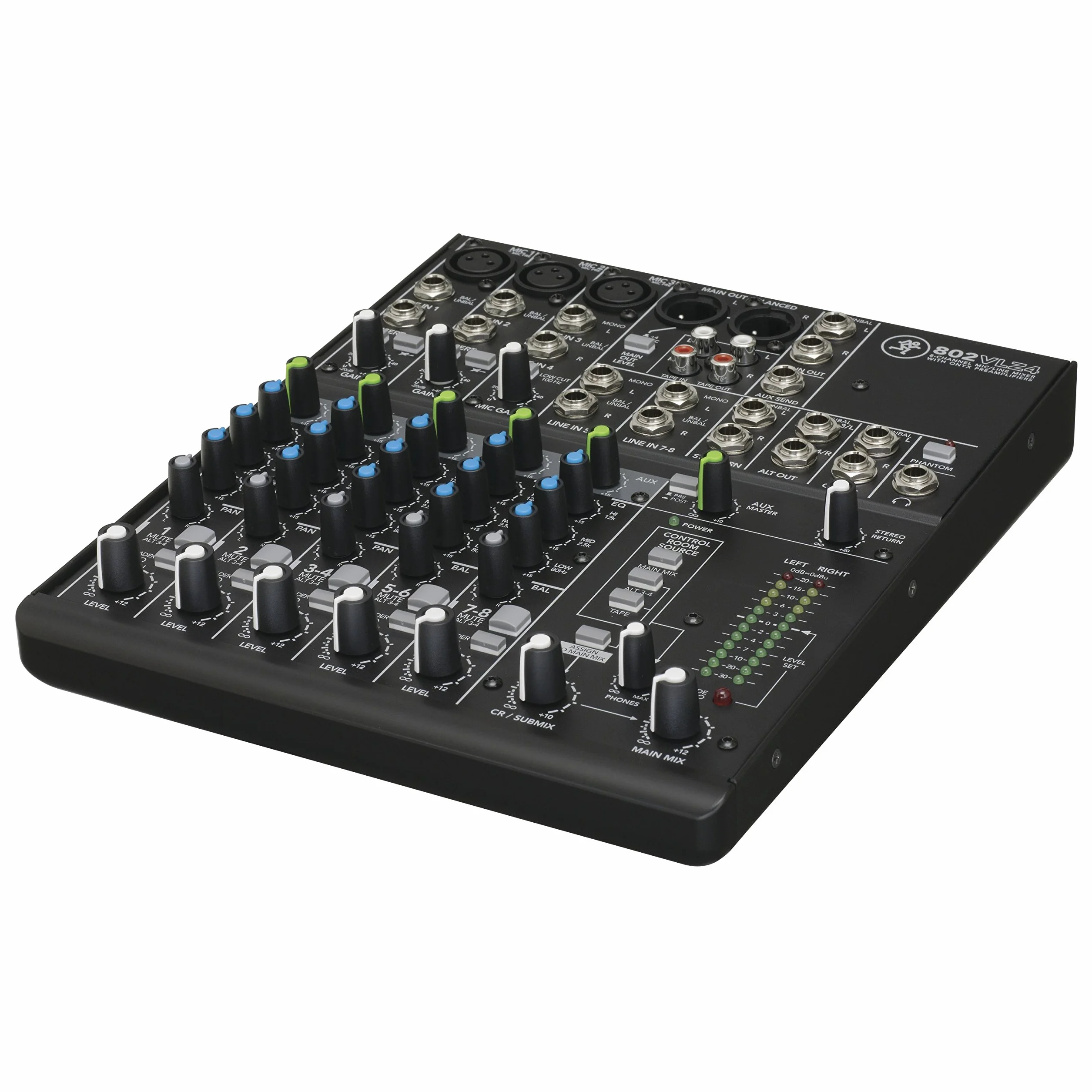 MACKIE 802VLZ4 mezclador analógico compacto de 8 canales con los legendarios previos de micro Onyx