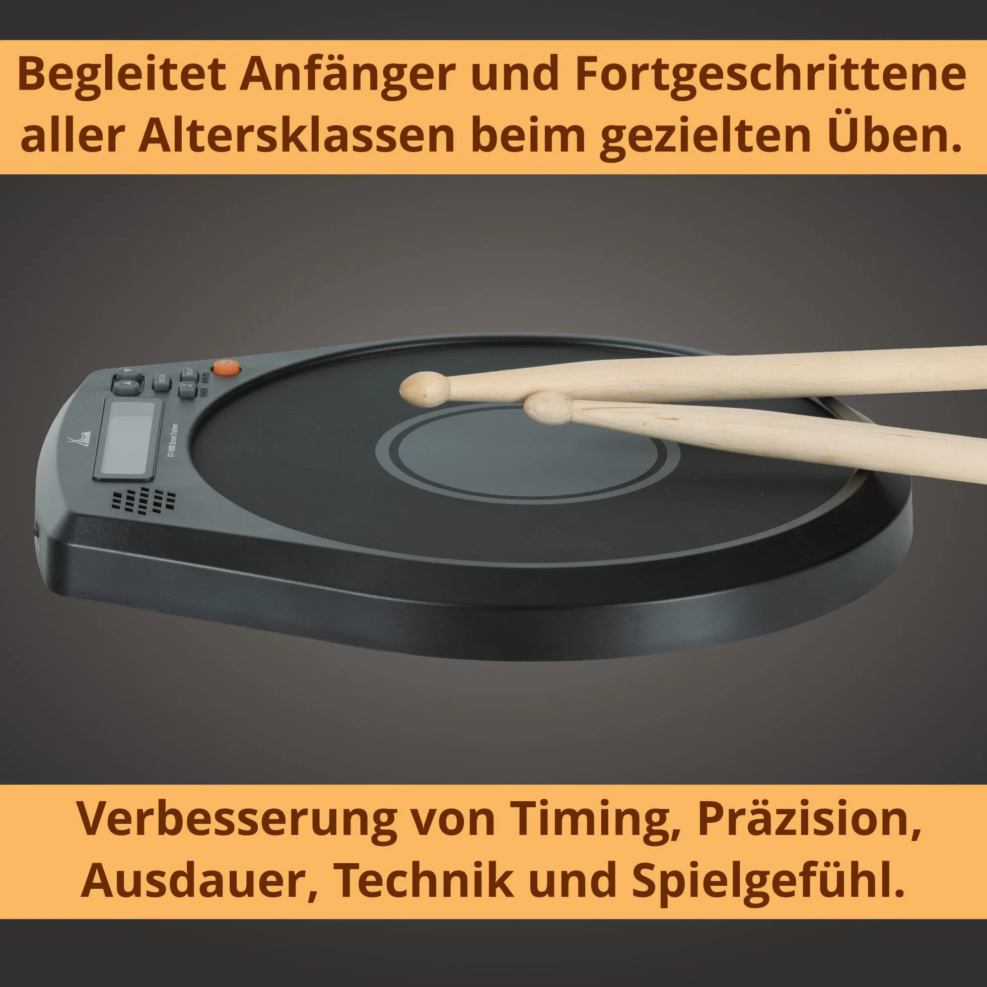XDrum DT1000 Drum Trainer: 8 almohadillas de silicona, metrónomo, contador de golpes y visualización dinámica, batería de litio hasta 16 h, pad con entrada para auriculares, ideal casa y viaje