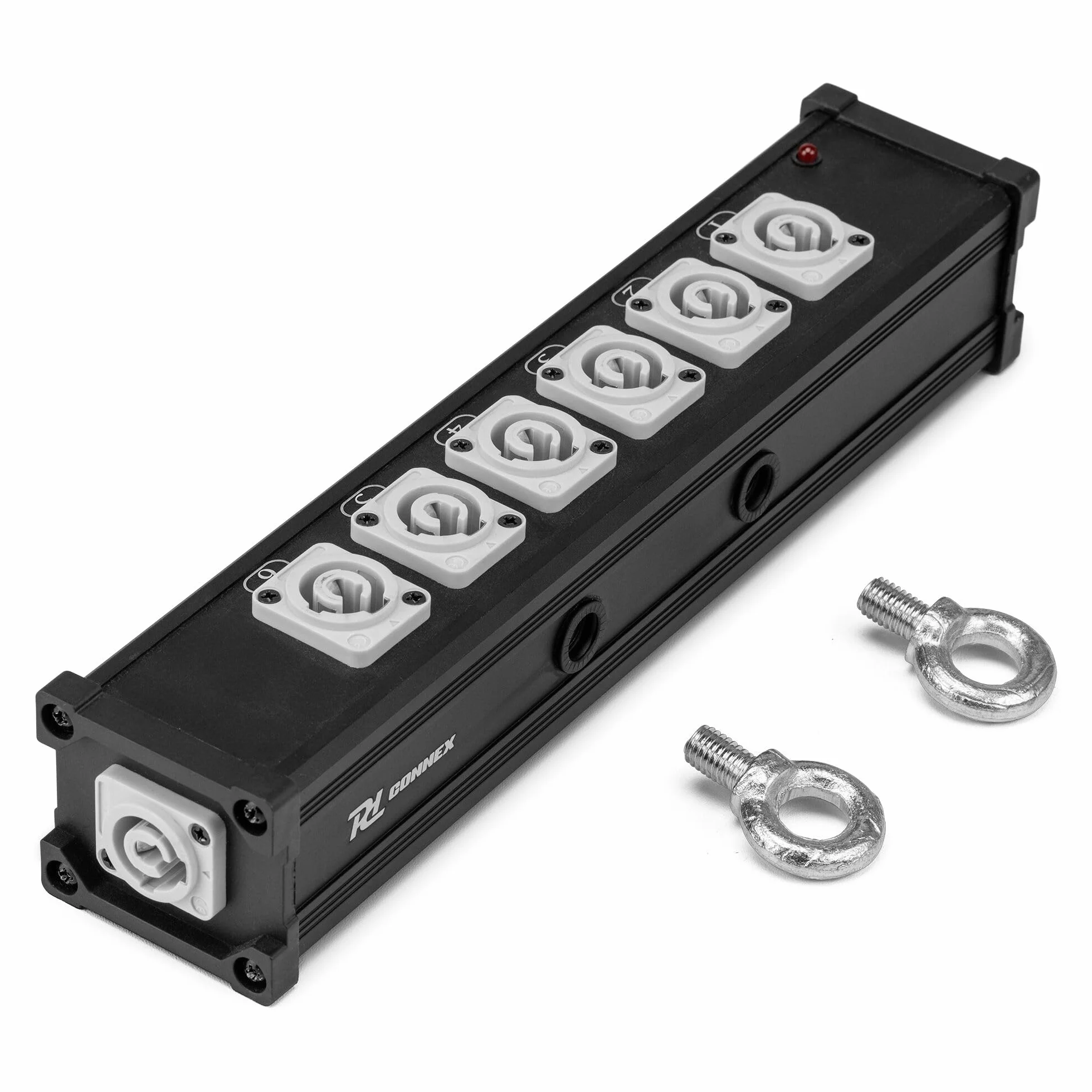 Power Dynamics Connex PSB27 Divisor PowerCon de 7 vías, solución de distribución de energía, Carcasa de Aluminio Duradera, Sistema Twist-Lock y Montaje en Truss M10, Sistemas de iluminación y Sonido