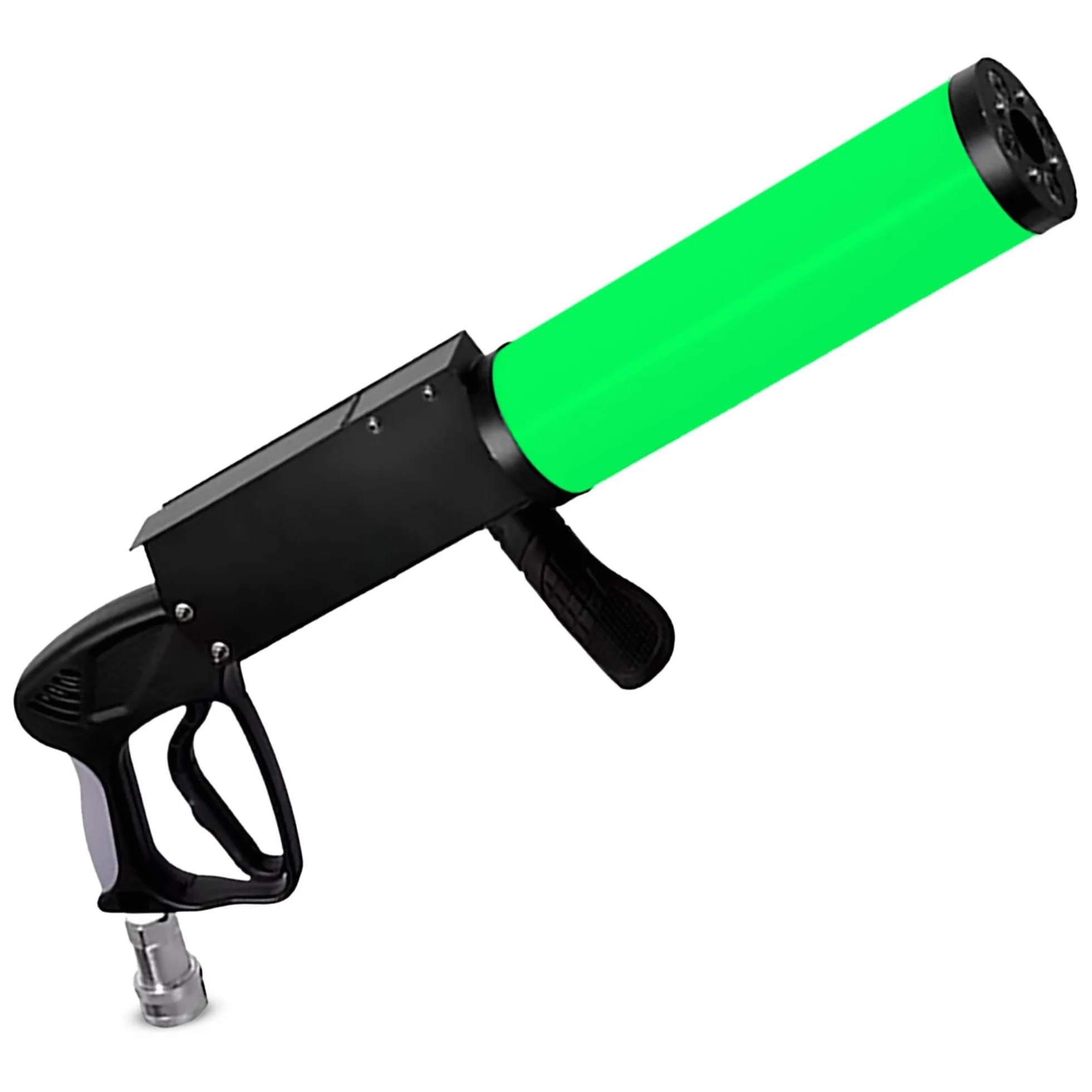 Arma de fiesta de CO2 con alcance de 6 m, cable de 3 m + tubo de salida sin escarcha, pistola de CO2 de alta calidad, adecuada para DJ Club Stage Stage, máquina de chorro (pistola LED)