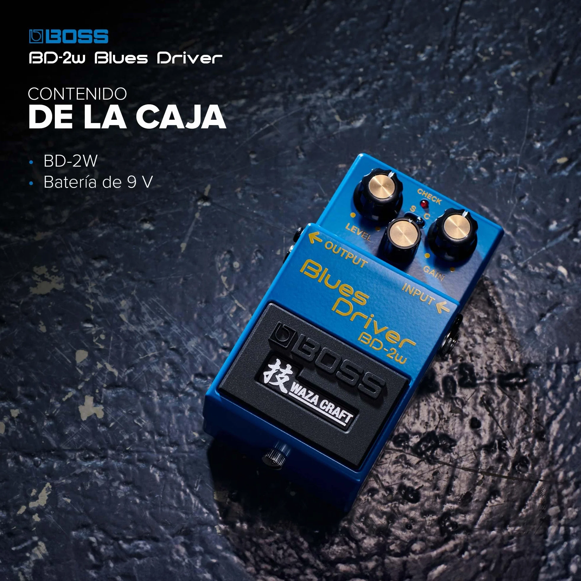 BOSS BD-2W Blues Driver | Pedal de efecto de guitarra Waza Craft prémium con circuitería analógica | Reproducción auténtica del legendario BD-2 Blues Driver | Modos de interpretación Standard y Custom