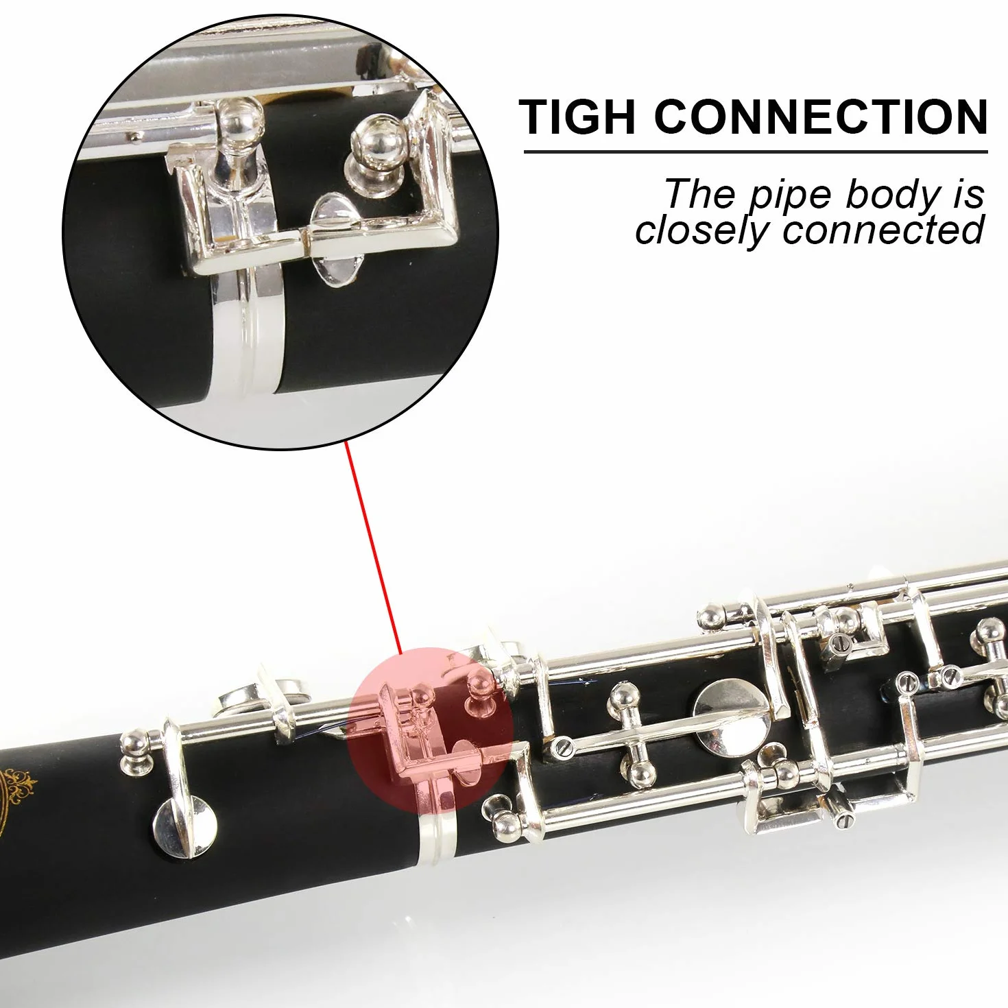 Rochix Oboe Beginner Student Level SF15 ABS Body Silver Plated Full Automatic C Tone with 1 Reed,1 Cleaning Cloth,1 Swab,1 Thumb Rest,1 Case and More