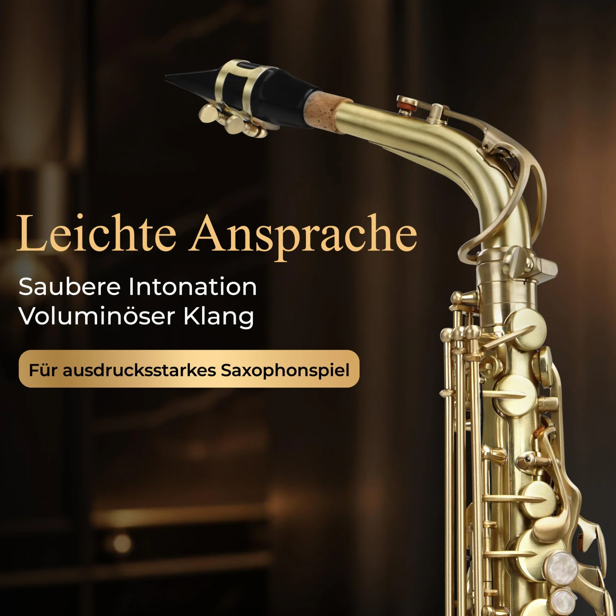 Classic Cantabile Winds AS-450 Saxofón Alto Eb Cepillado (Saxofón Alto, latón cepillado mate, afinación Eb, llave de Fa alto, mecánica de llaves muy ergonómica)