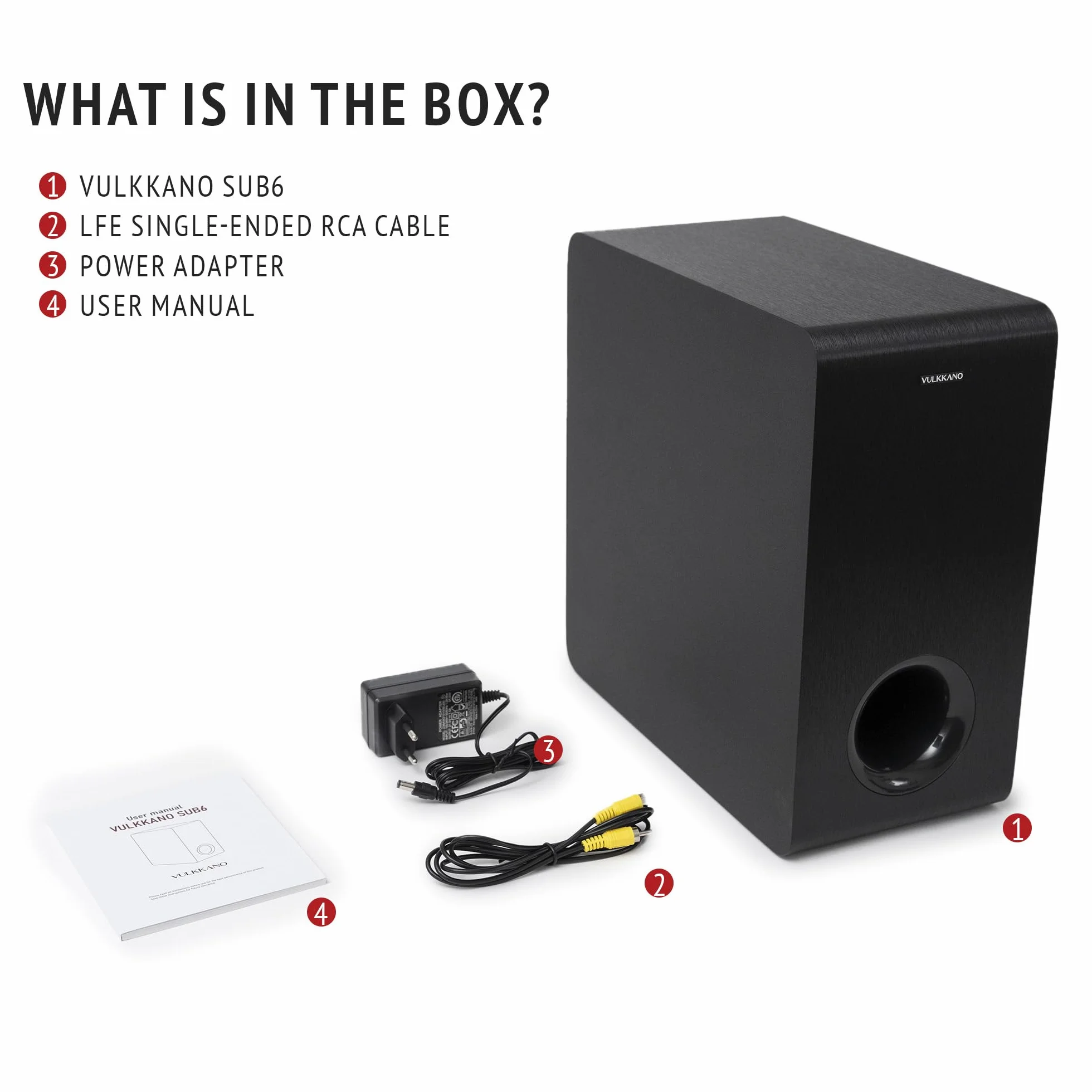 VULKKANO SUB6 Subwoofer Activo 6.5 Pulgadas 60Hz-250Hz