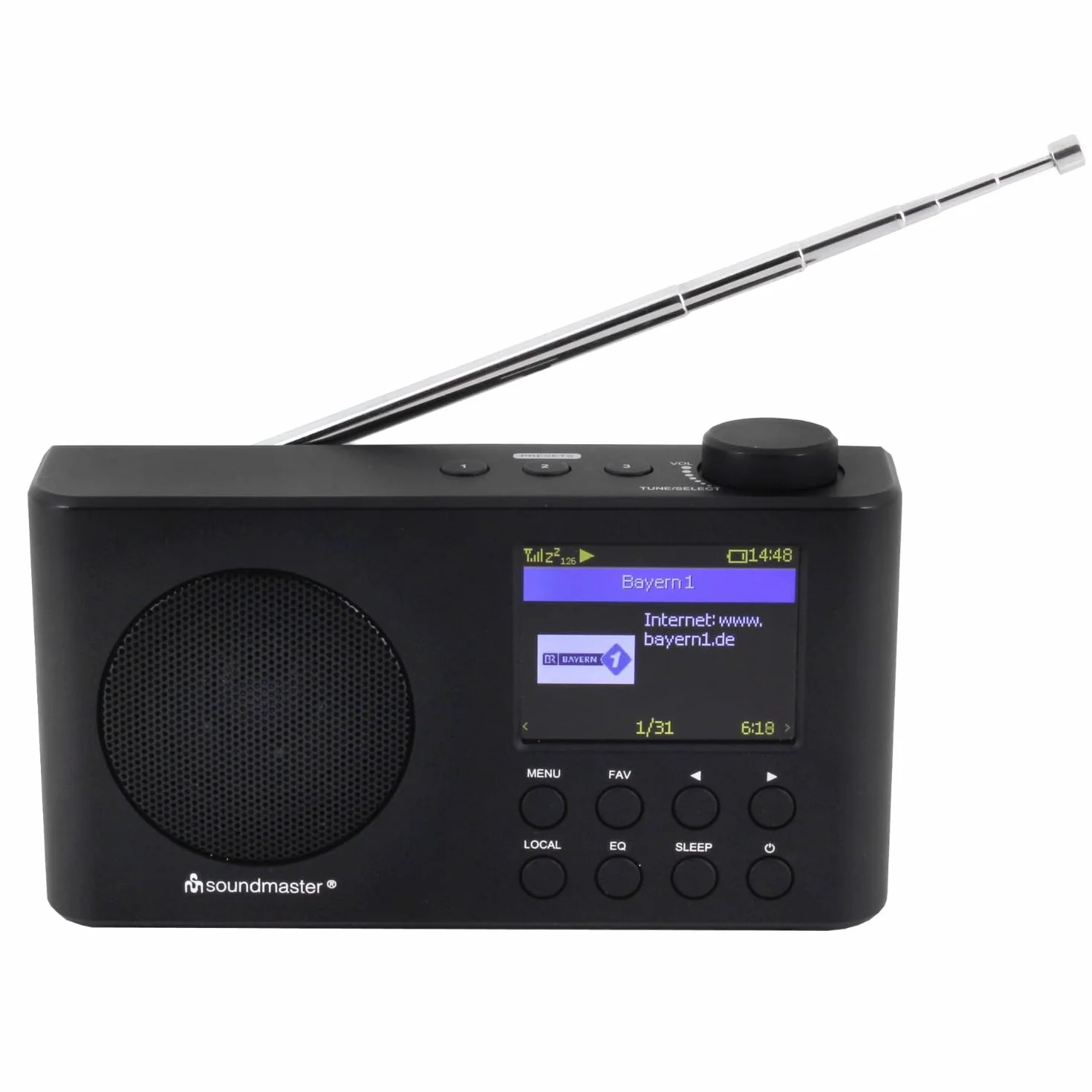 Soundmaster IR6500SW - Radio Portatil con WLAN, Radio FM - RDS, Radio Dab Plus, Recepción Bluetooth, Reproductor de Red UPnP, 150 Memorias, Ecualizador, CA/Batería Recargable, Toma de Carga USB-C