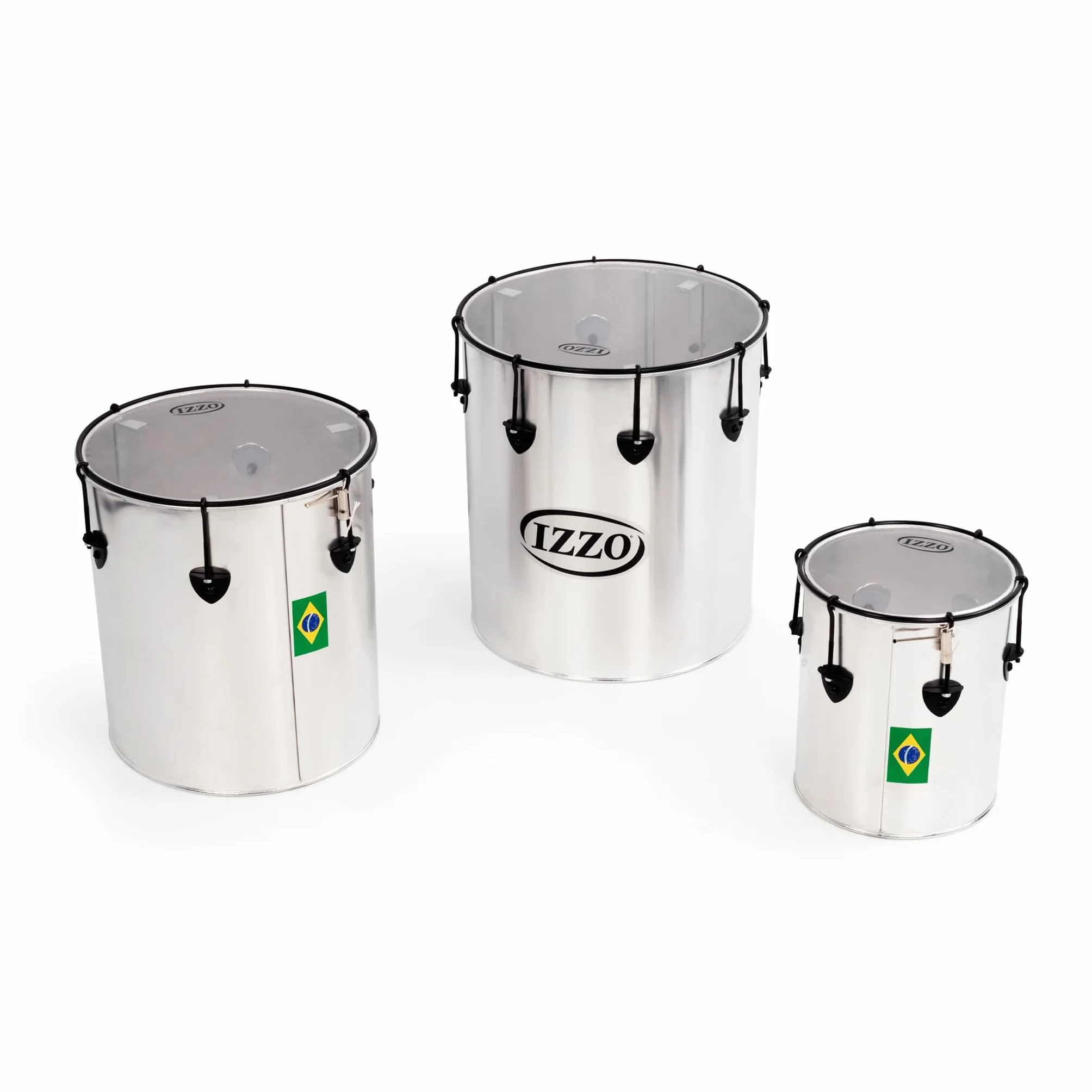 Percussion Plus pp780 Samba drums en plata mate acabado (Set de 3)