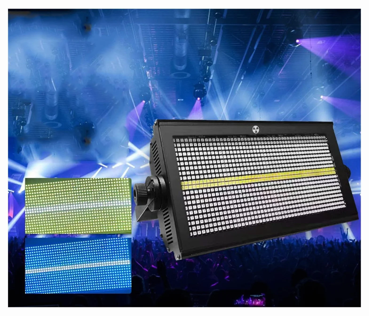 Luz de Escenario 8 + 8LED Estroboscópico RGB Luz estroboscópica Marquesina Agua Corriente Etapa Teñido Luz estroboscópica 280W Flash Audiencia Profesional Efecto de iluminación de Escenario DMX DJ
