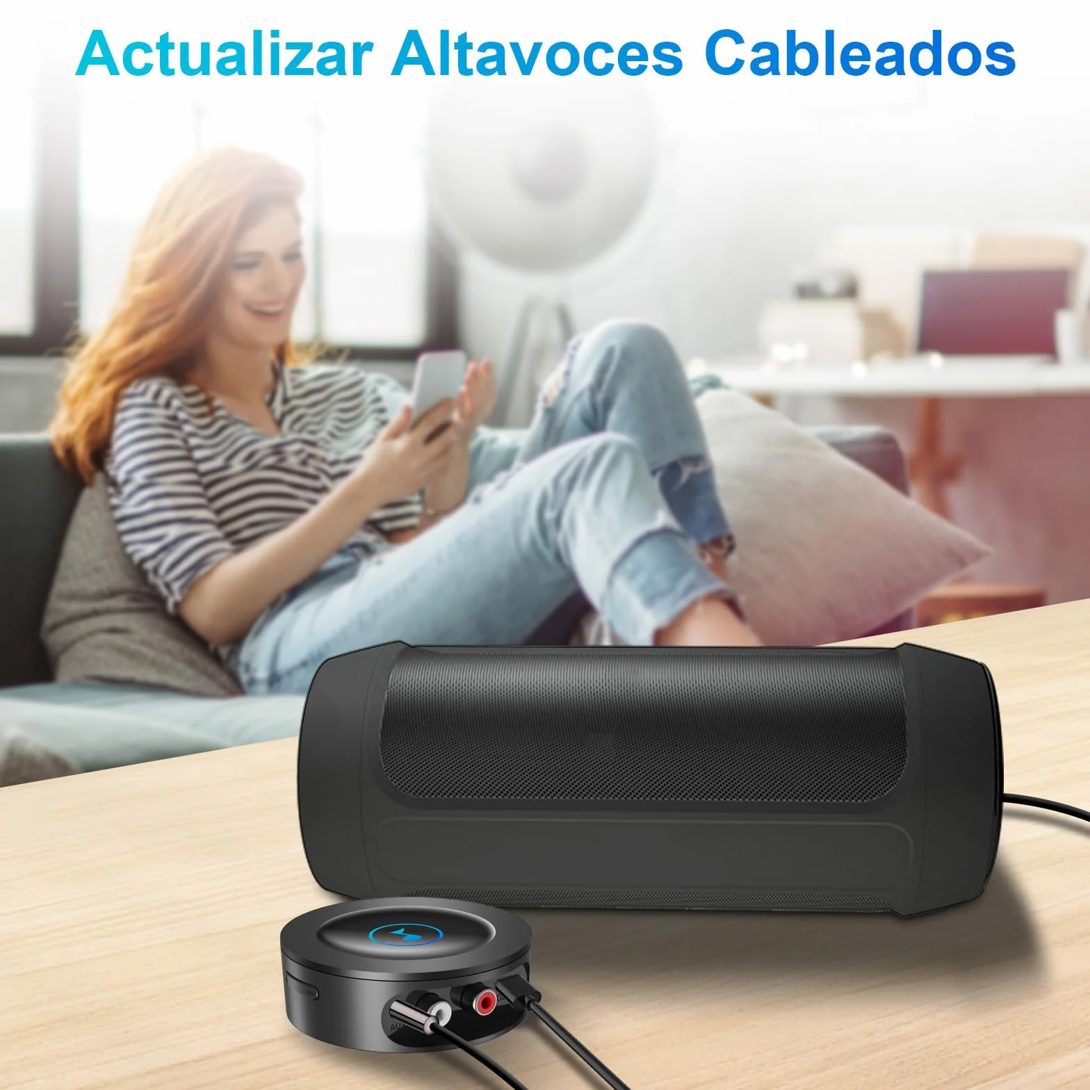 Receptor Bluetooth 5.2 HiFi, Adaptador Bluetooth Jack 3.5mm Nivel Lossless para Estéreo Casa, Altavoz, Amplificador, con Salidas AUX/RCA, Largo Alcance, Audio HD y Baja Latencia