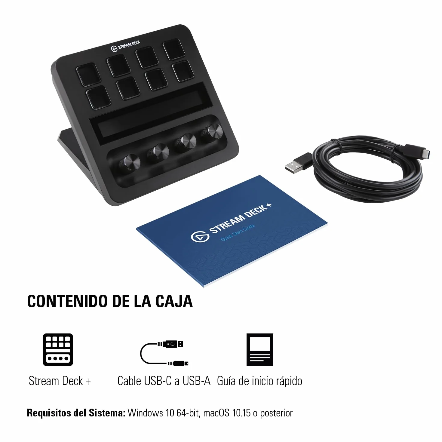 Elgato Stream Deck +, mezclador de audio, controlador de directo y estudio para creación de contenido, streaming, juegos, con banda táctil, diales y teclas LCD personalizables, funciona con Mac y PC