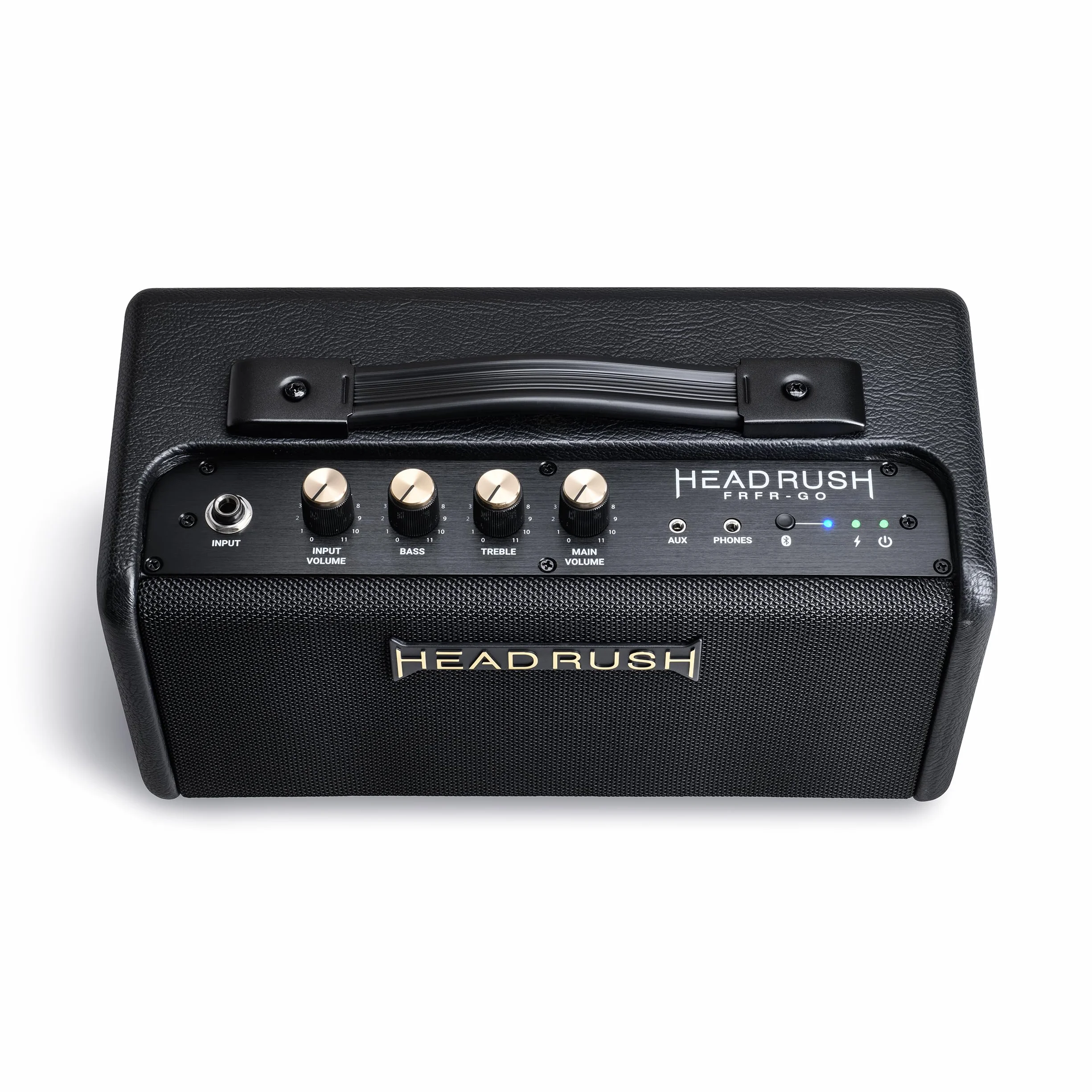 HeadRush FRFR-GO - Amplificador 30W para Guitarra Electrica y Bajo con Altavoces duales 3", Bluetooth y Batería Recargable, para Pedales de Modelado
