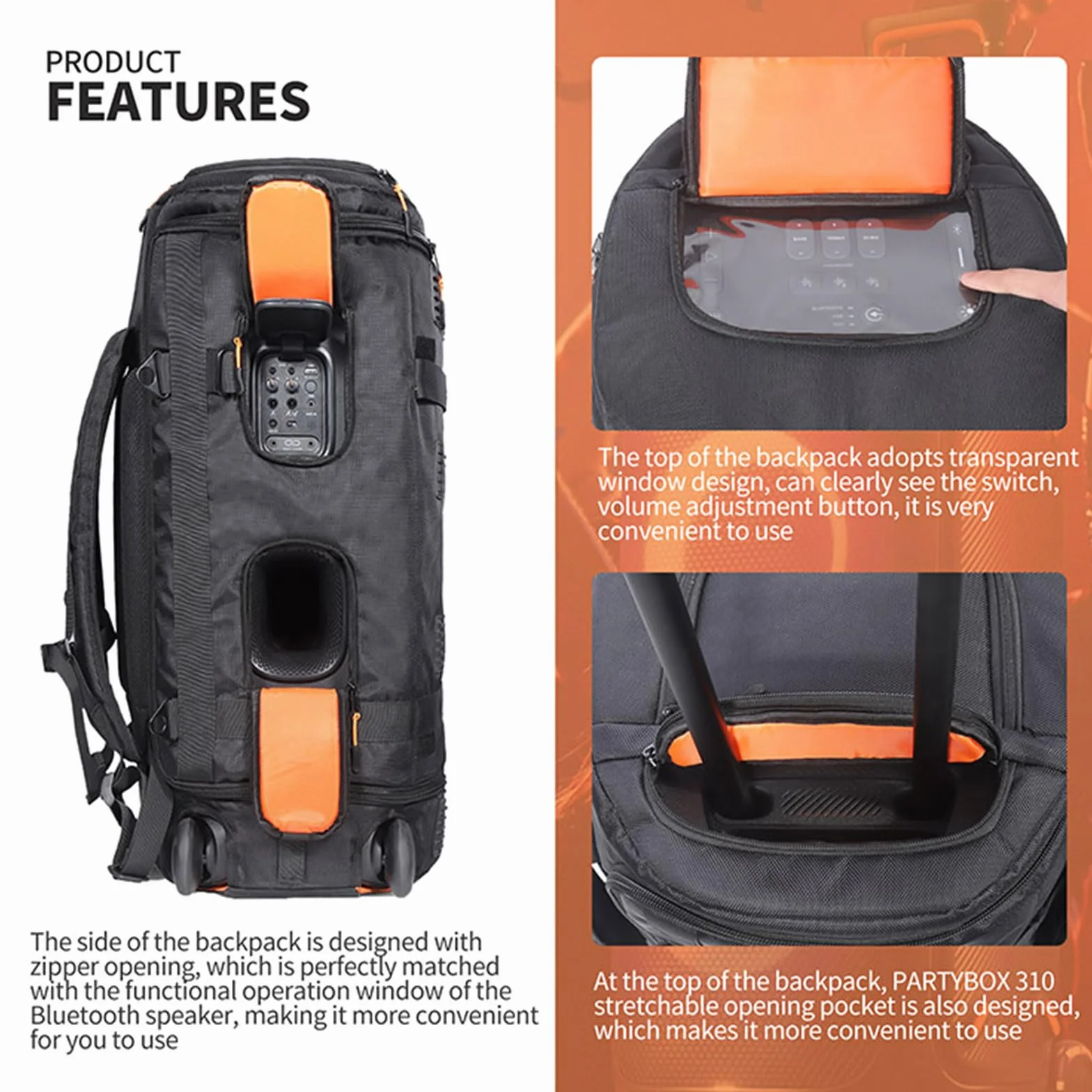 SHEAWA Bolsa de transporte para altavoz JBL PARTYBOX 310 - Bolsa de transporte para altavoces y accesorios