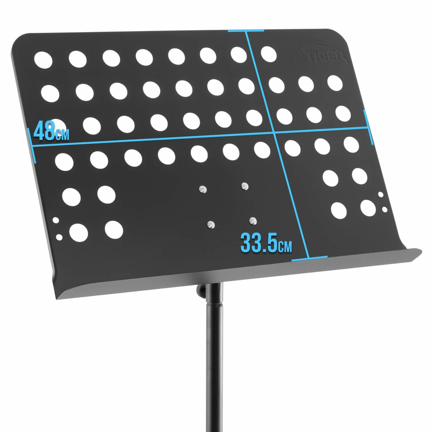 TIGER MUS7-BK Atril para música orquestal, atril para partituras totalmente ajustable - Negro