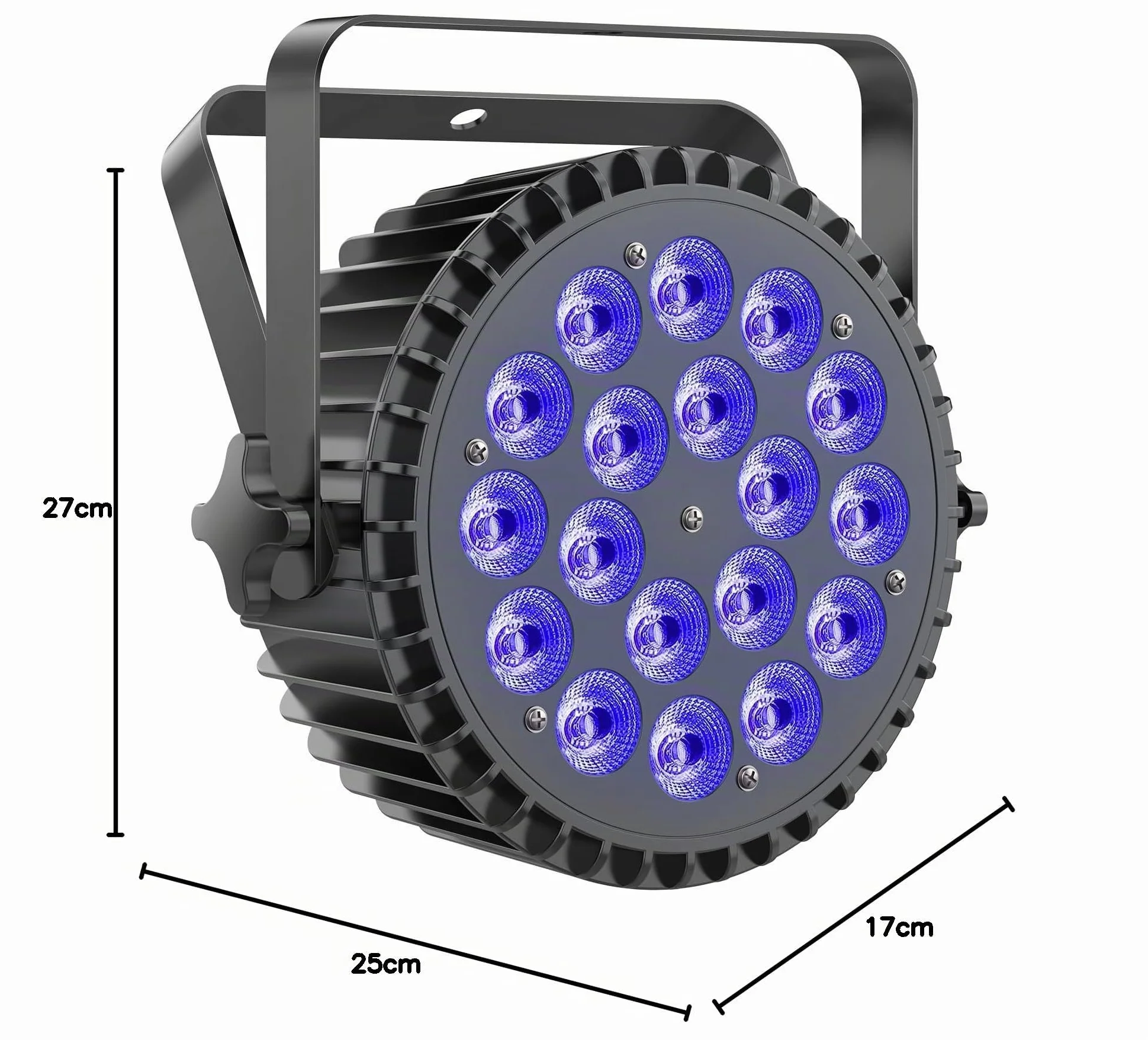 RGBWA UV Focos Par LED 200W, 18 LED Luces Escenario 7/10CH con Estroboscópica y Activación Sonido, Luces Discoteca para Espectáculos Bares Fiestas Bodas Halloween