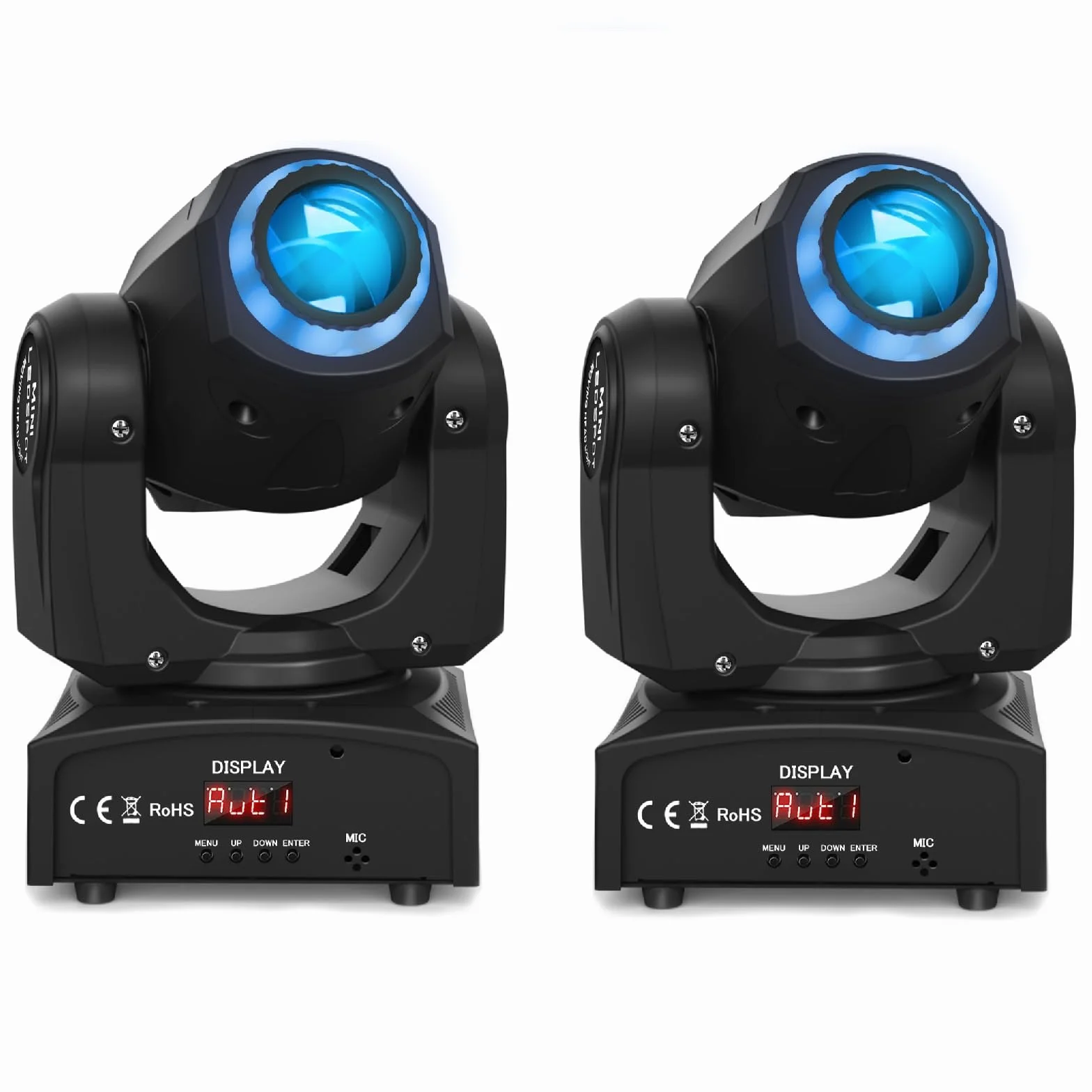 50W Beam Cabeza Móvil RGBW LED Moving Head, 8 Gobos 8 Colores Efecto estroboscópico DMX512 Luces de Escenario Equipo profesional para DJ Rendimiento Noche KTV (2PCS)