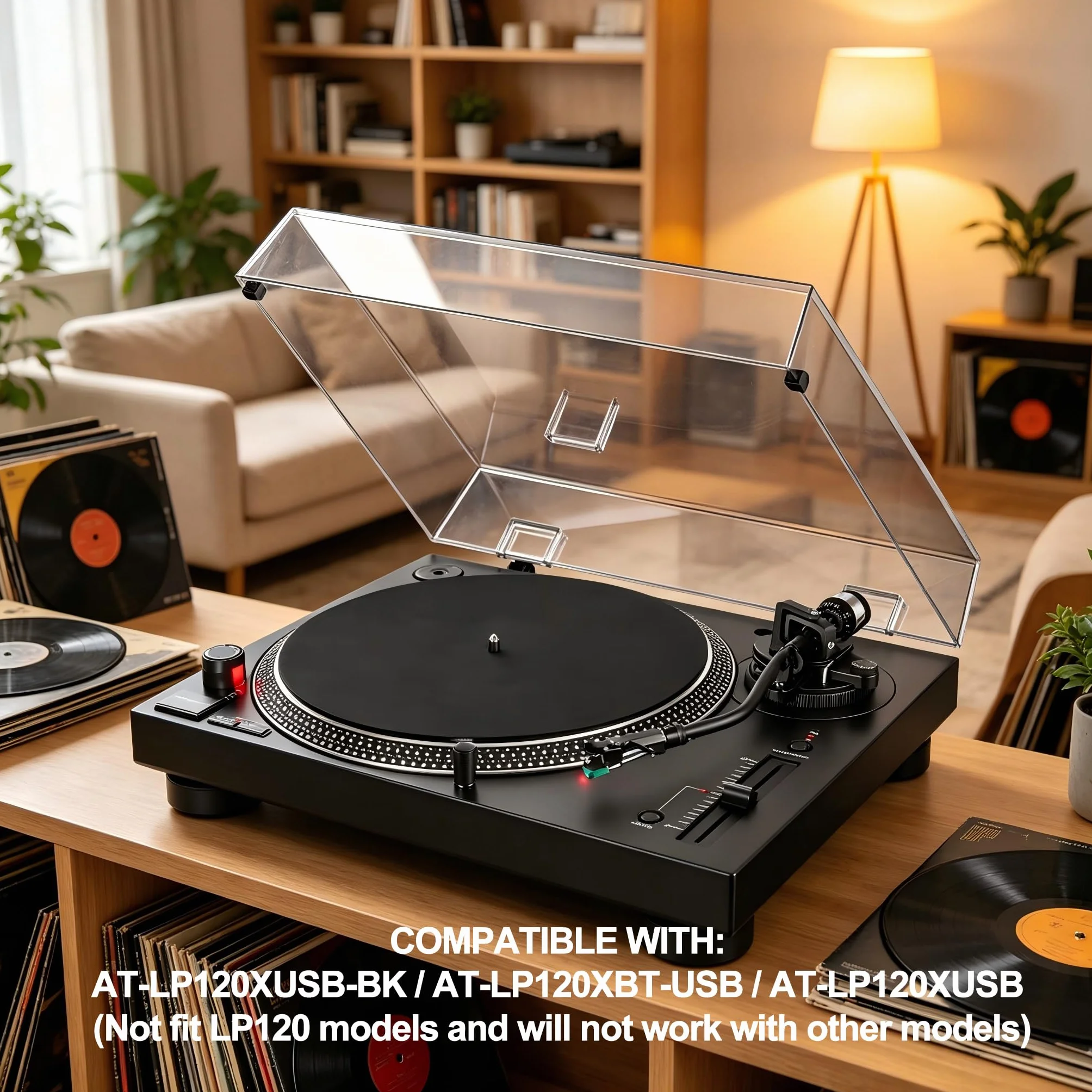 Cubierta antipolvo acrílica para tocadiscos Audio-Technica AT-LP120X LP120XBT | Tapa de repuesto de 3 mm para tocadiscos LP120xBT