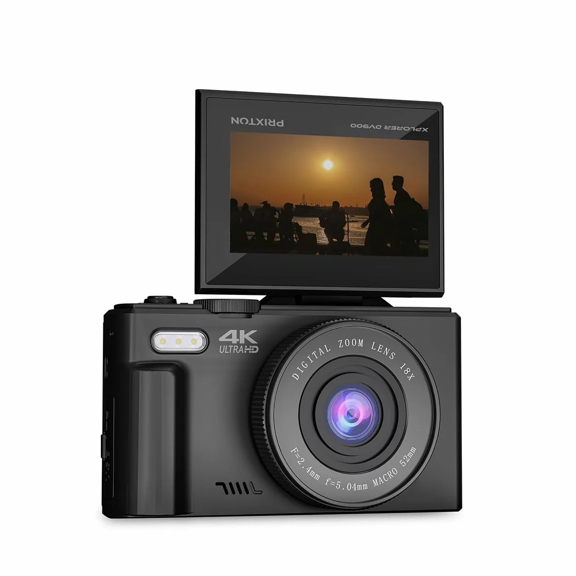 PRIXTON Cámara Digital Xplorer DV900 4K 64M WiFi LCD IPS Pantalla Giratoria Batería Recargable 1,5h Tarjeta SD 256GB Reacondicionado