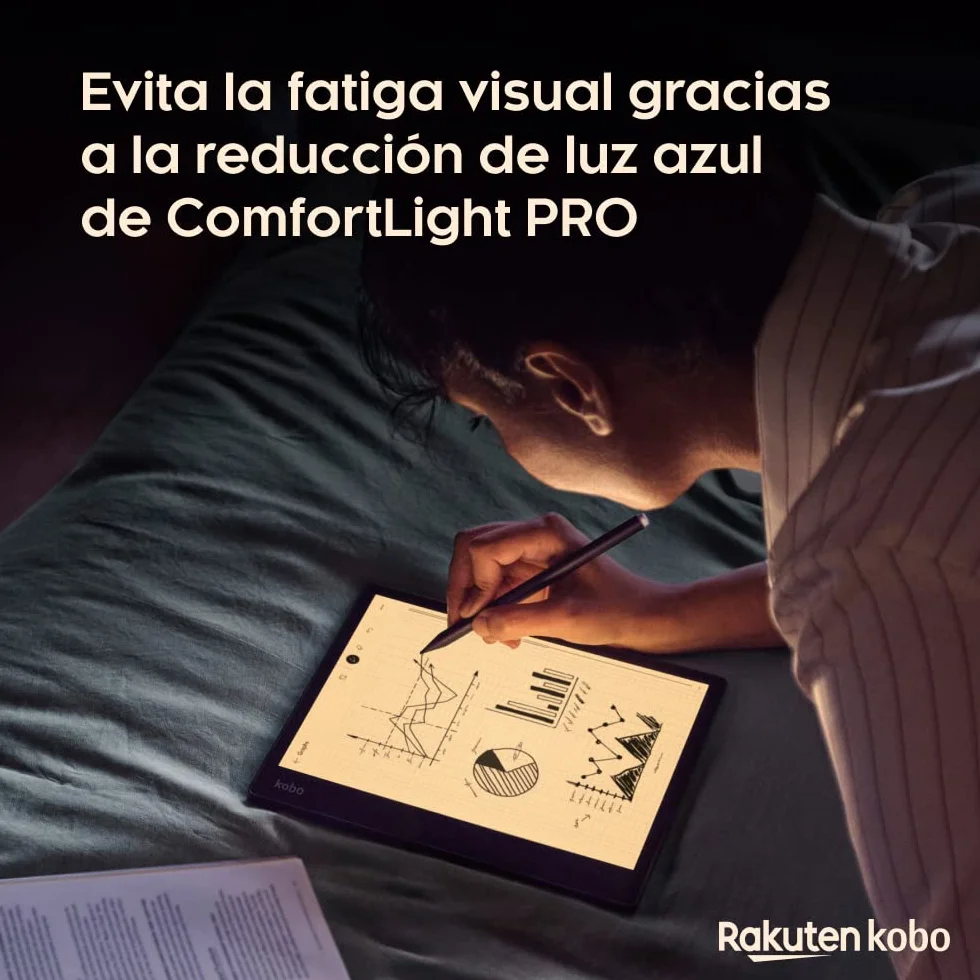 Kobo Elipsa 2E eReader 10,3" Pantalla Táctil Antirreflejos ComfortLight Pro Incluye Kobo Stylus 2 Brillo Ajustable Wi-Fi 32 GB