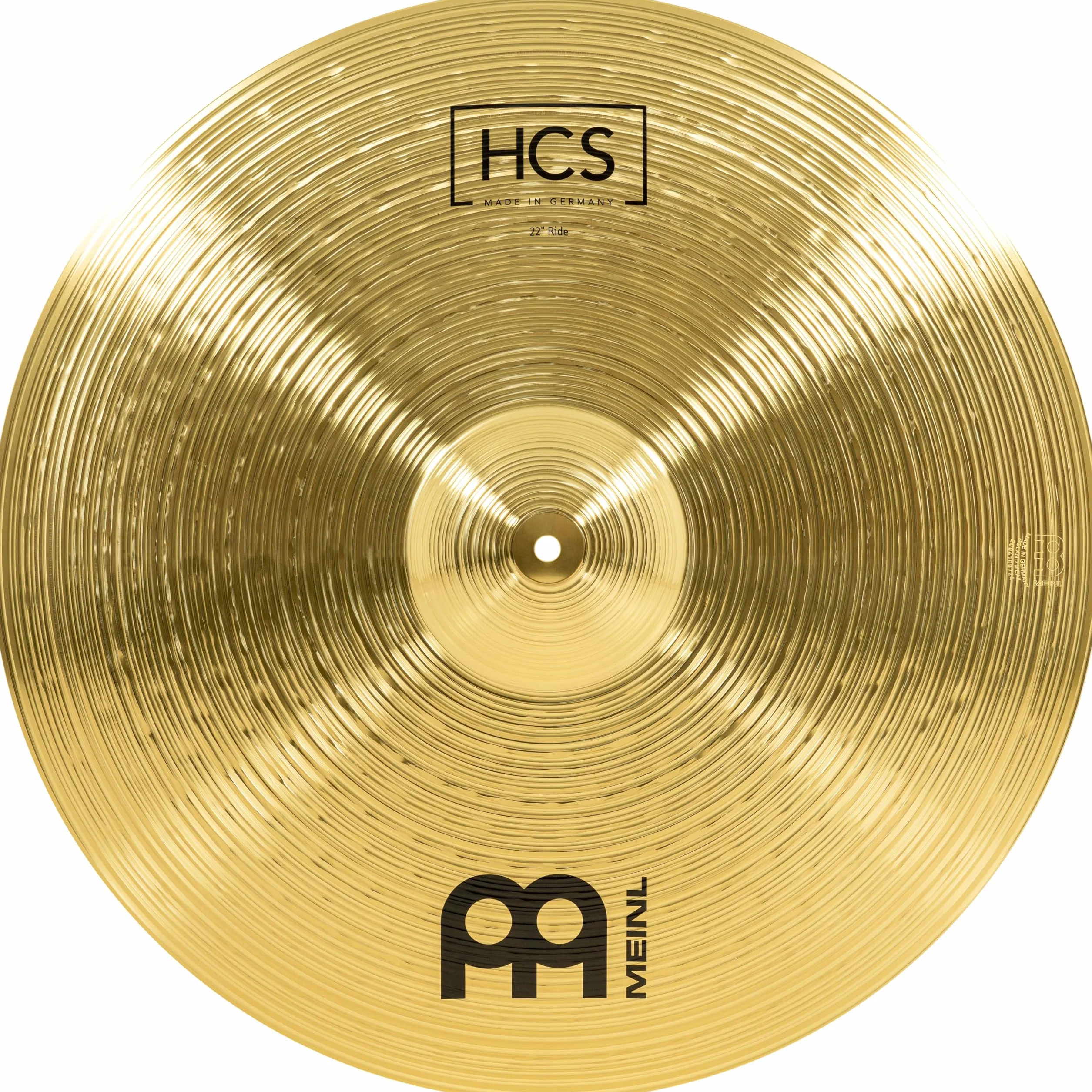 Meinl Cymbals HCS Plato Ride de 22 pulgadas (55,88cm) Platillos de Batería – Latón, Acabado Tradicional (HCS22R)